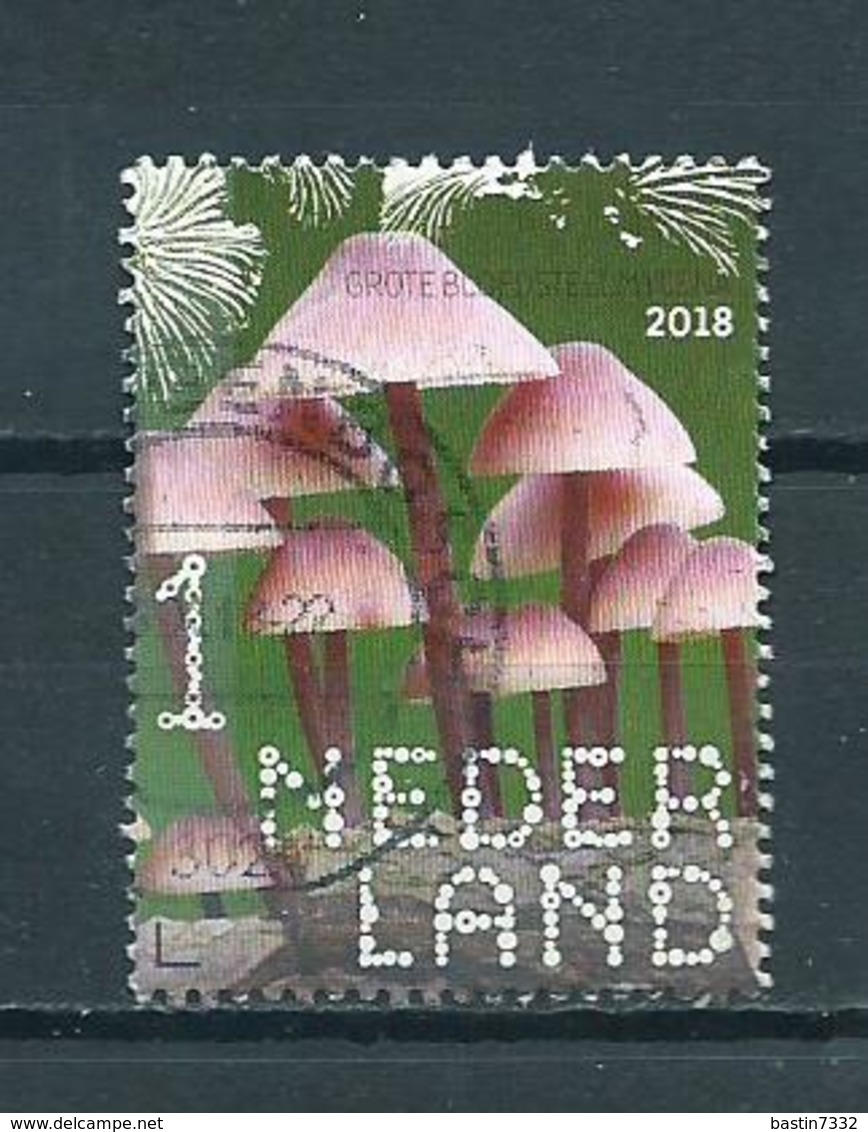 2018 Netherlands Pilze,mushroom,grote Bloedsteelmycena Used/gebruikt/oblitere - Gebruikt