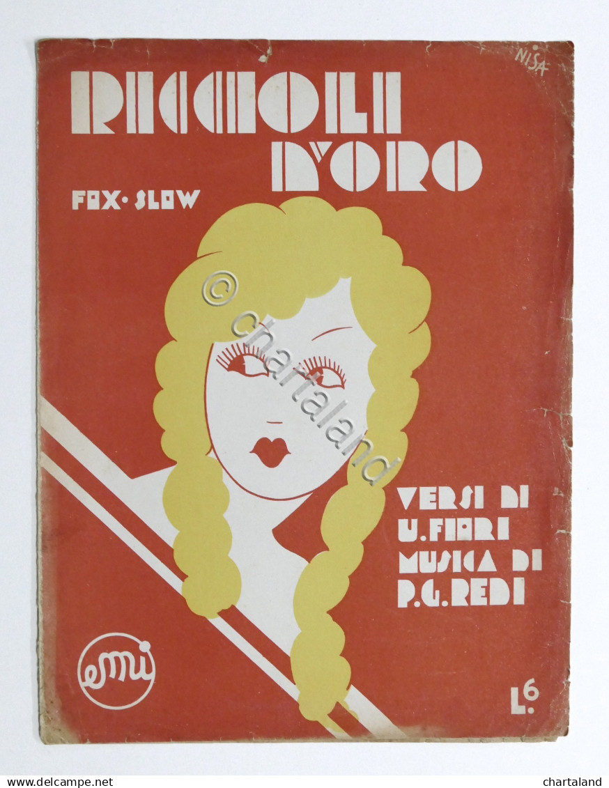 Musica Spartito - Riccioli D'oro - Fox-slow - Ed. 1933 - Illustratore Nisa - Non Classificati