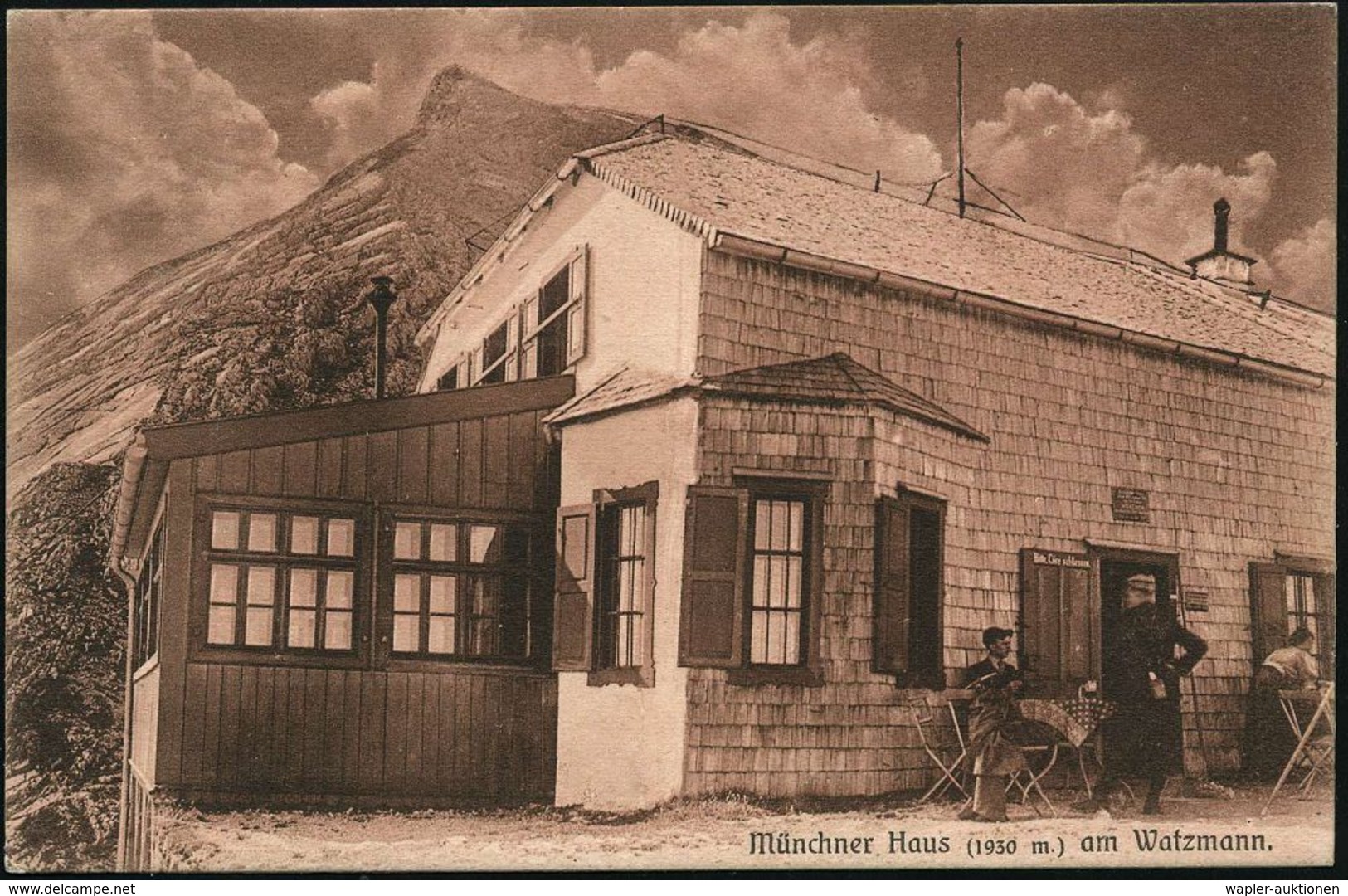 RAMSAU (OBB.) 1908 (20.8.) 1K + Viol. HdN: Münchner Haus/D.O.A.V/..Watzmann 1930 M , Monochrome Bedarfs-Foto-Ak.: Münchn - Non Classificati