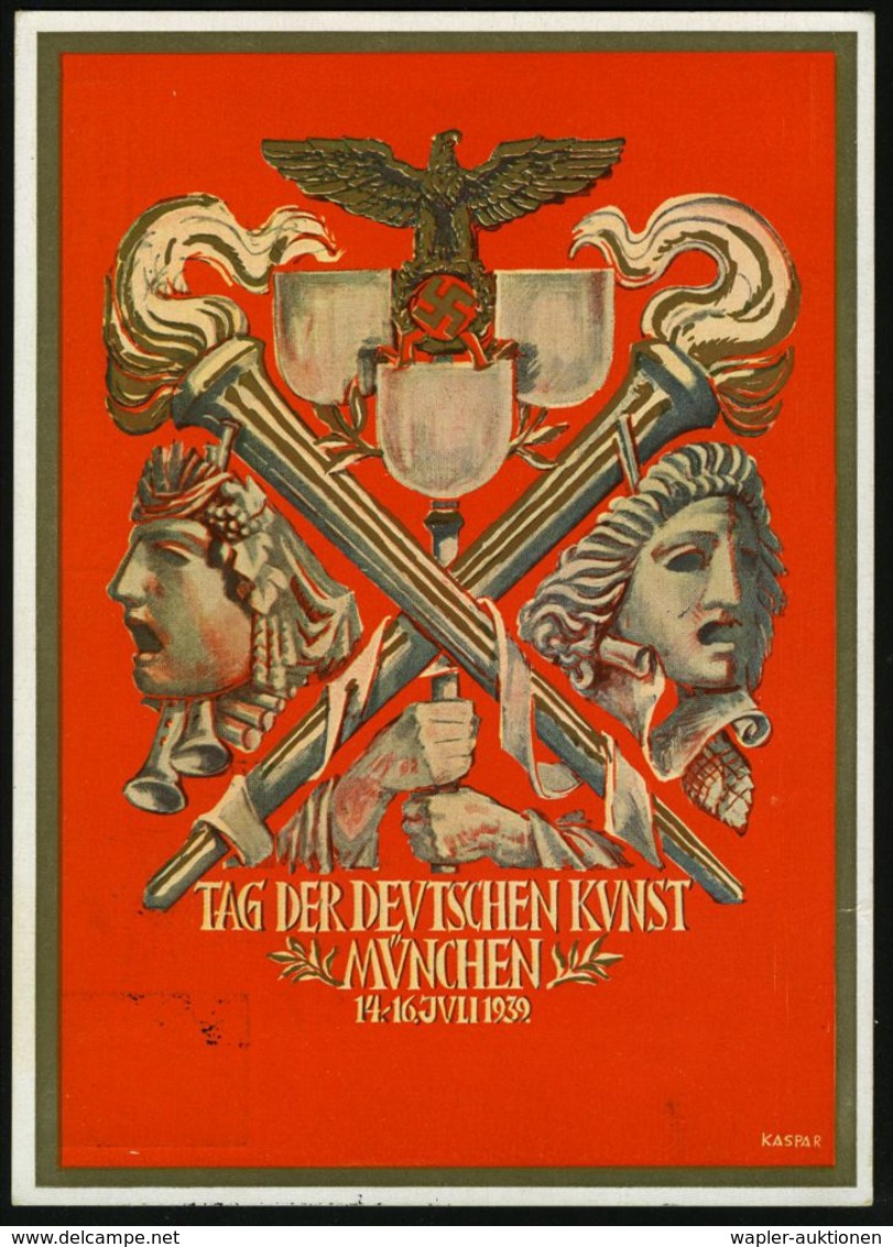 MÜNCHEN/ HDB/ TAG DER DEUTSCHEN KUNST MCMXXXIX 1939 (16.7.) SSt = Pallas Athene Mit Heiligem Adler (Bo.133) Passende PP  - Mitologia