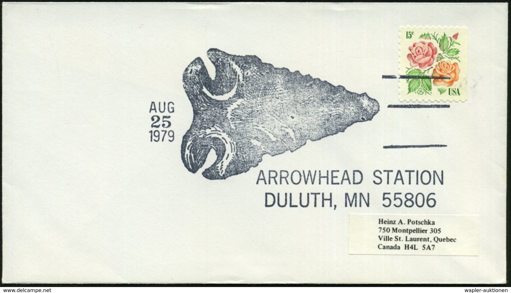 U.S.A. 1979 (25.8.) SSt.: DULUTH, MN 55806/ ARROWHEAD STATION = Neo-lithischer Faustkeil , Klar Gest. Ausl.-Bf. - SONSTI - Altri & Non Classificati