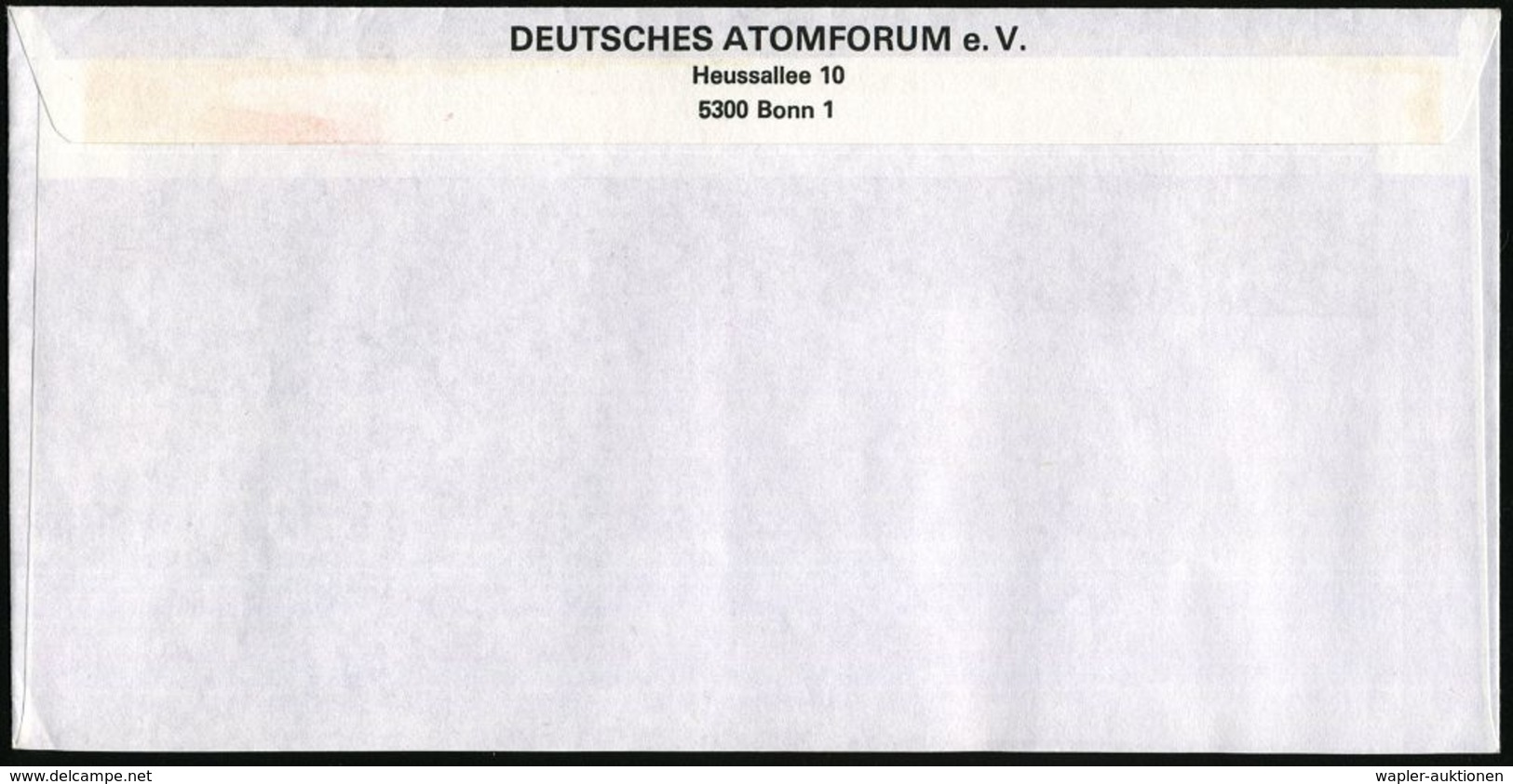 53 BONN 12/ DEUTSCHES/ ATOMFORUM E.V. 1980 (23.4.) AFS , Rs. Abs.-Vordr., Inl.-Bf. (Dü.E-26G) - ATOM / KERNENERGIE / RÖN - Atome