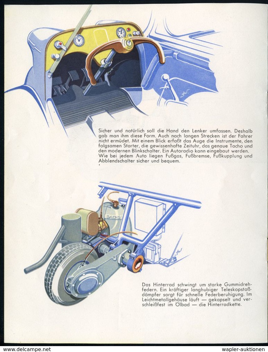 Berlin 1954/58 Messerschmitt Kabinenroller KR 175 (genannt "Schneewittchensarg"), Dokumentation von 20 Belegen, dabei Co