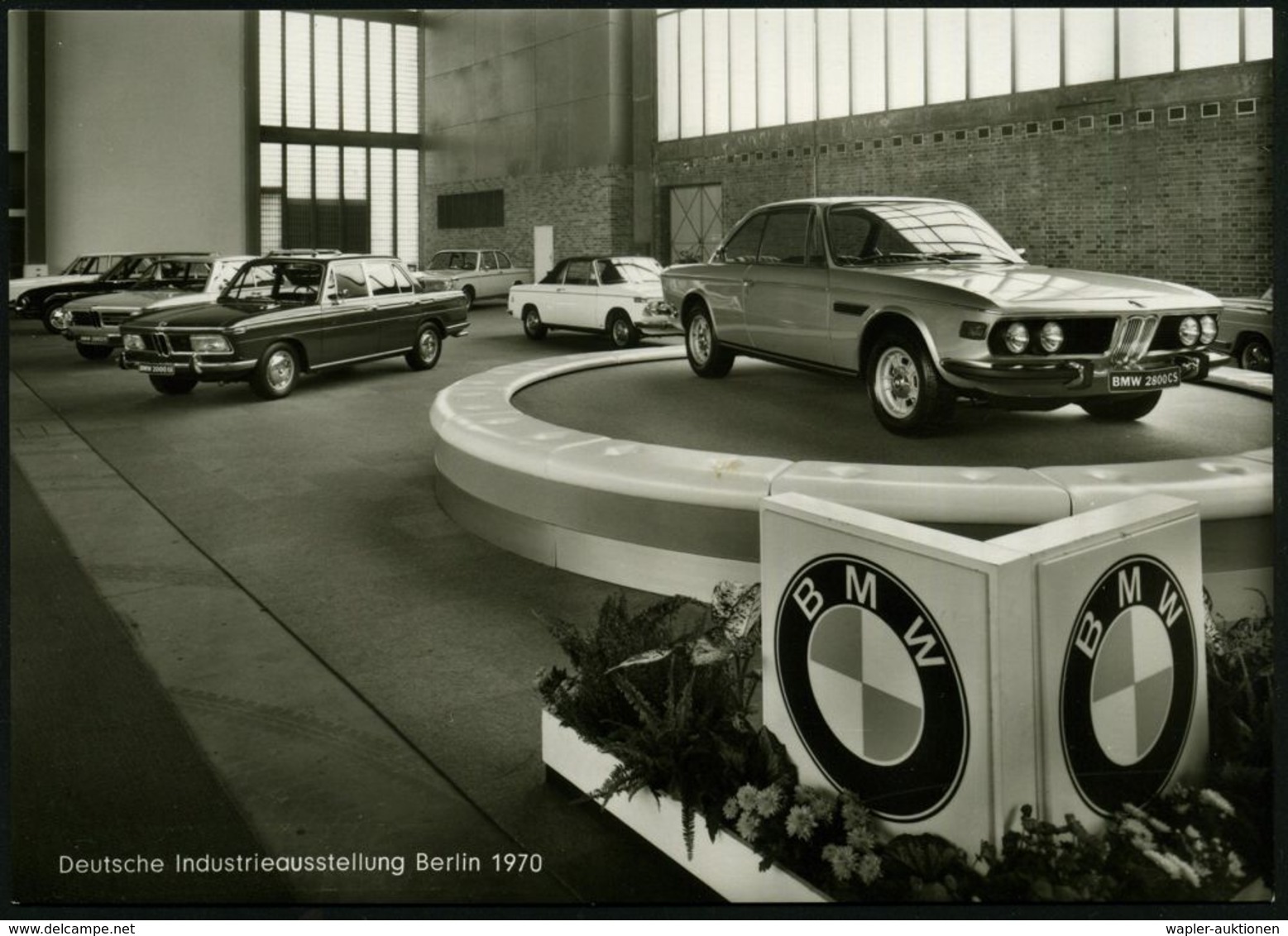 1 BERLIN 12/ A/ DEUTSCHE/ INDUSTRIEAUSSTELLUNG 1970 (23.9.) SSt Auf S/w.-Sonder-Foto-Ak.: Deutsche Industrie-ausstellung - Autos