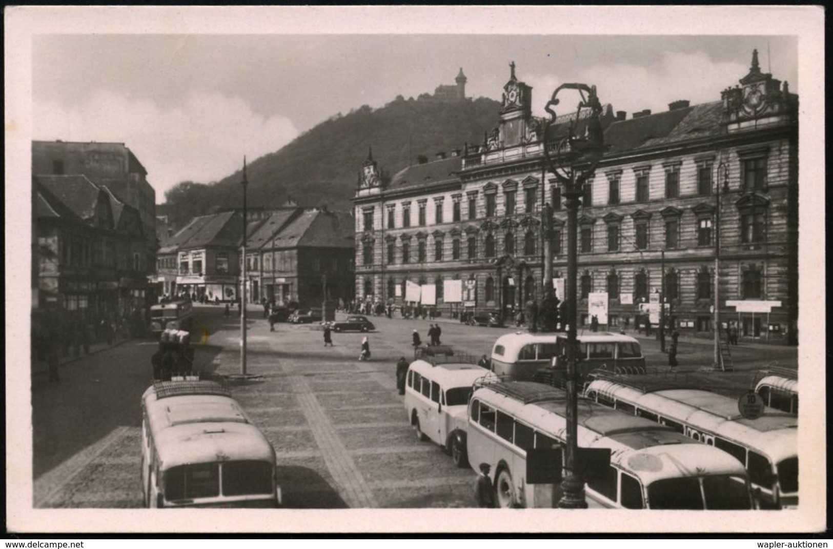 TSCHECHOSLOWAKEI 1952 1,50 Kc. BiP Gottwald, Braun: Omnibus-Bahnhof In Most + Trolley-Bus! , Ungebr. (Pofis CPH 11/15) - - Bus