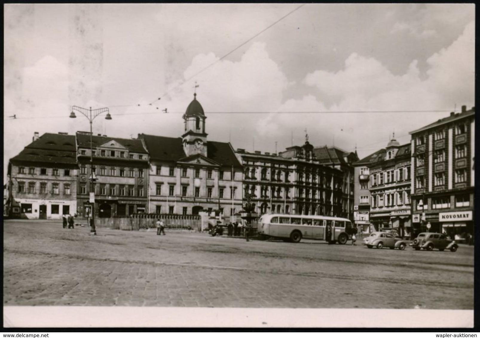 TSCHECHOSLOWAKEI 1952 1,50 Kc. BiP Gottwald, Braun: Teplice (Teplitz): Kraftomnibus (2 PKW) Ungebr. (Pofis CPH 14/22) -  - Bussen