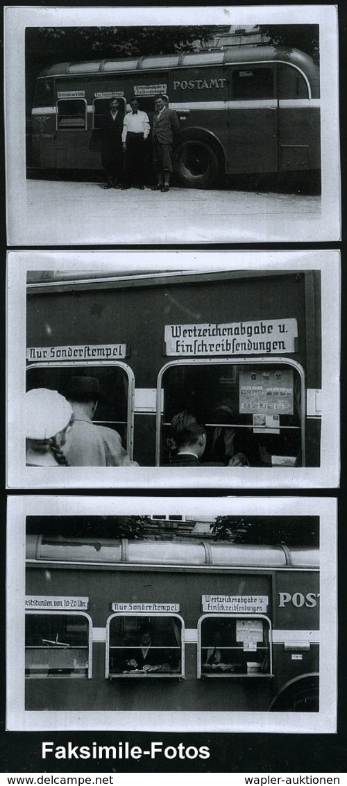 BERLIN FAHRBARES POSTAMT/ E/ 700 Jahre Berlin 1937 (20.8.) SSt + Viol. Oval-HdN.: 700 Jahrfeier/Berlin/am Funk-turm, S/w - Auto's