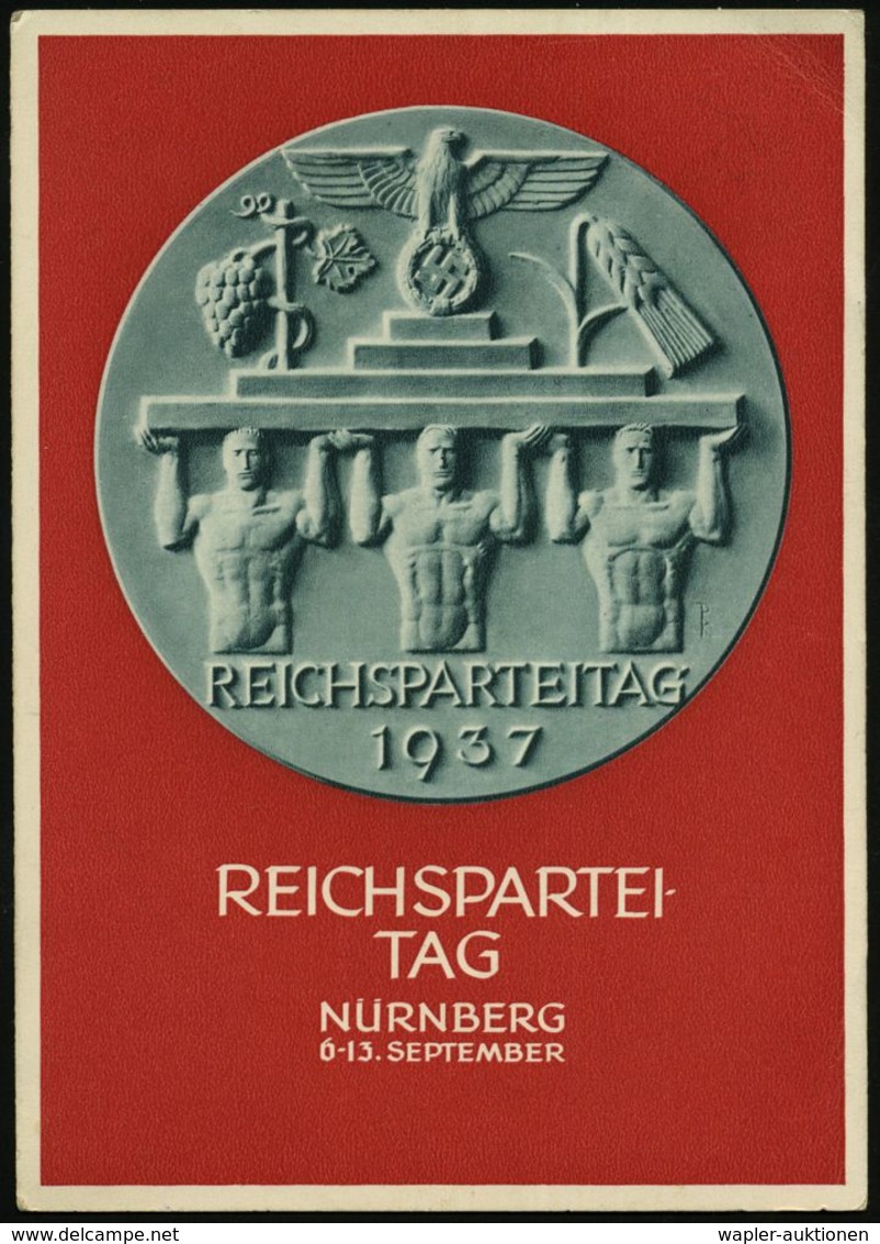 NÜRNBERG/ A/ Reichsparteitag Der NSDAP 1937 (11.9.) SSt Auf EF 6 Pf. "Reichsparteitag 1937" (Mi.650 EF + 24.- EUR) + Sel - Voitures