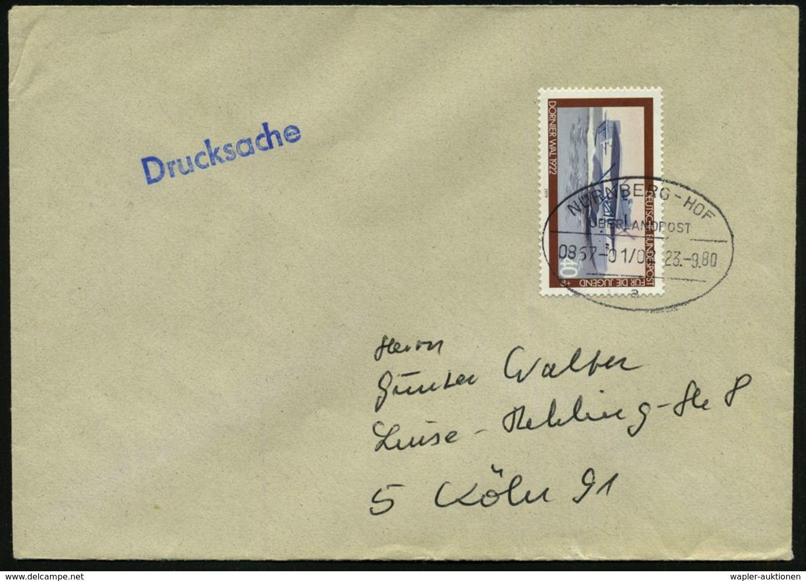 NÜRNBERG-HOF/ ÜBERLANDPOST/ 0867-01-02/ B 1974 (23.9.) Oval-Steg , Klar Gest. Inl.-Bf. (Mi.1005) - KRAFTKURSPOST - HIGWA - Coches