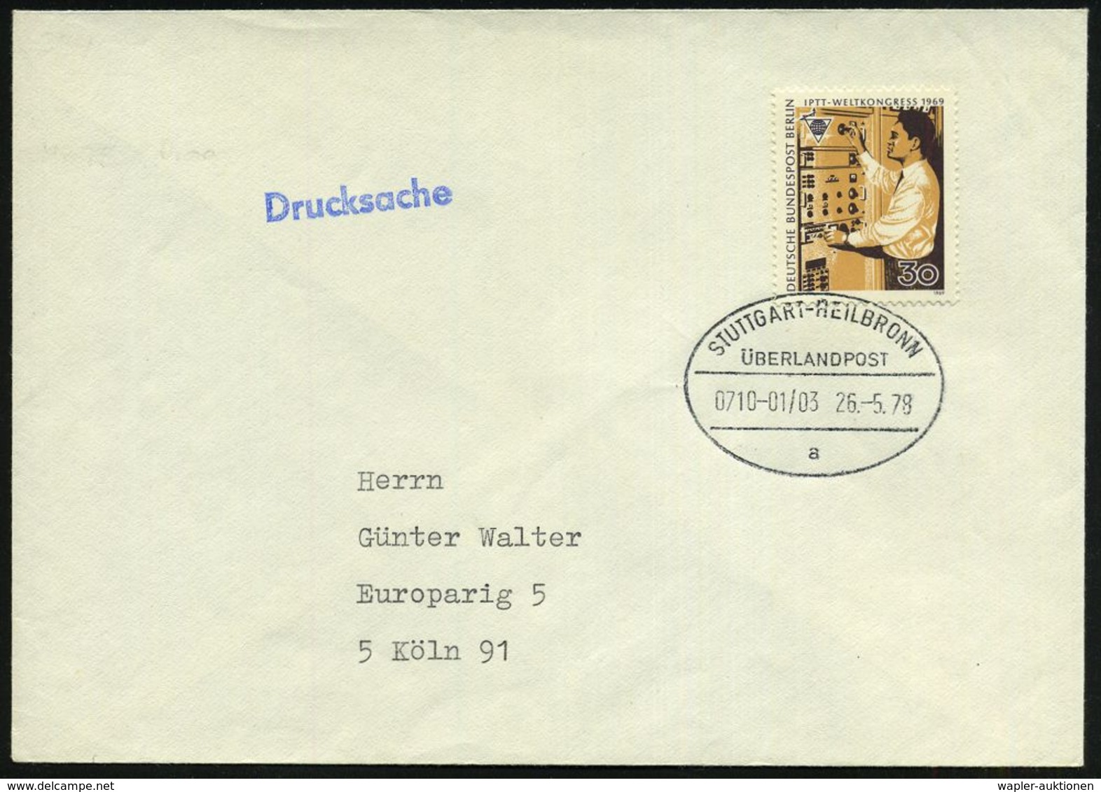 STUTTGART-HEILBRONN/ ÜBERLANDPOST/ 0710-01-01/ B 1978 (26.5.) Oval-Steg , Klar Gest. Inl.-Bf. (Mi.344) - KRAFTKURSPOST - - Autos