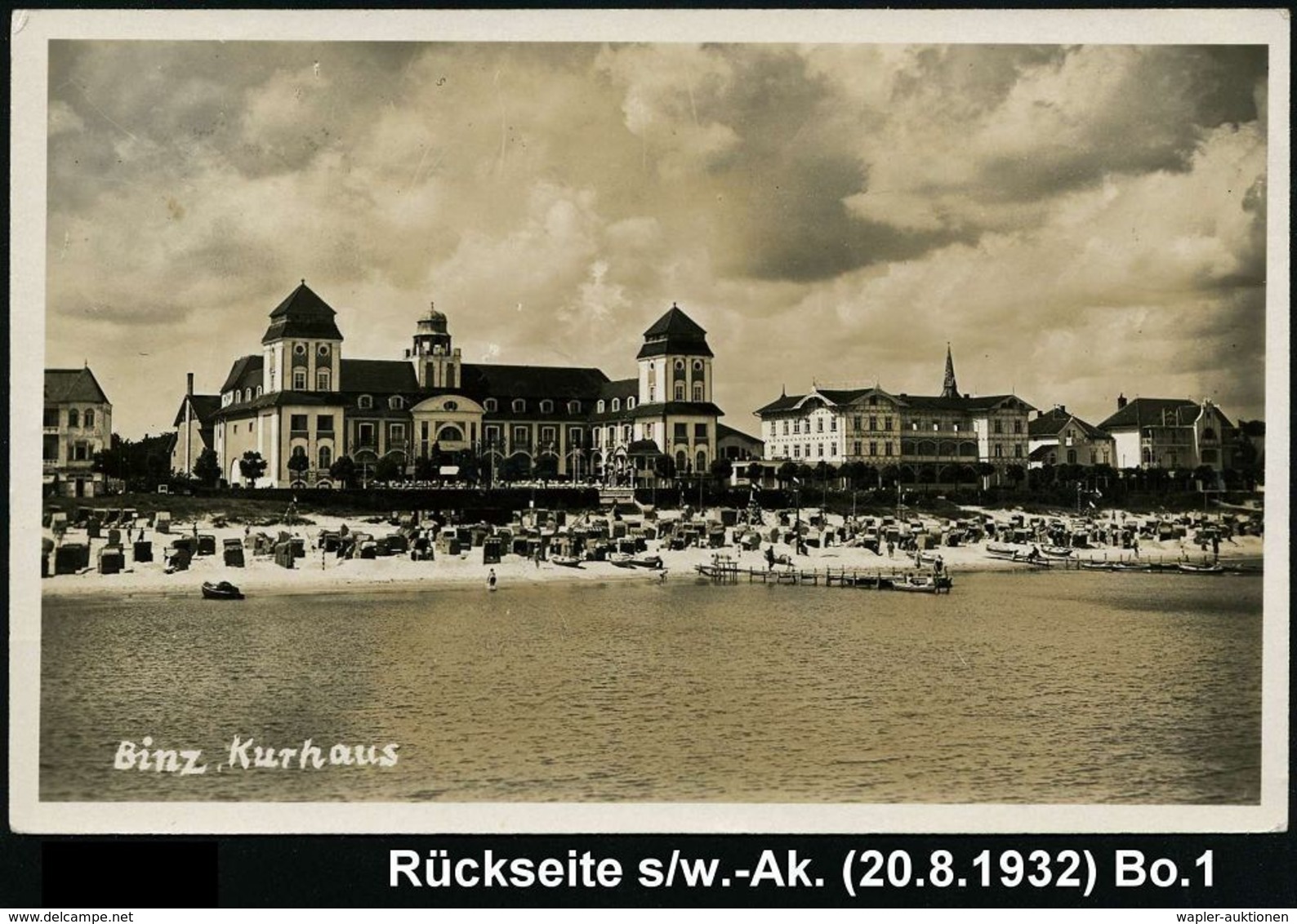 Binz (Rügen)/ Benutze Die/ Kraftpost/ Bergen-Binz 1932 (20.8.) HWSt = Kraftpostbus Klar Auf S/w.-Bedarfs-Ak.: Binz Von S - Auto's