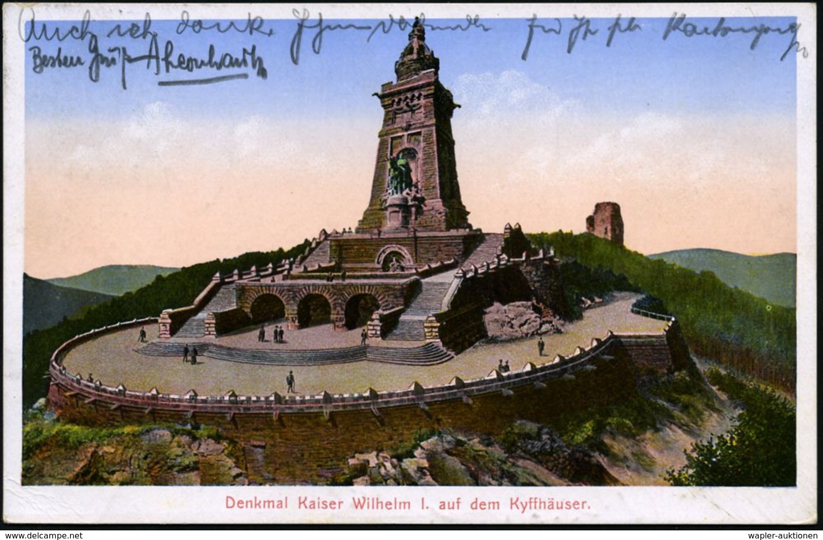 Rossla (Harz)/ Kraftpost Z.Kyffhäuser 1929 (7.5.) HWSt = Kaiser Wilhelm I.-Monument (u. Kaiser Barbarossa) Klar Gest. Mo - Voitures