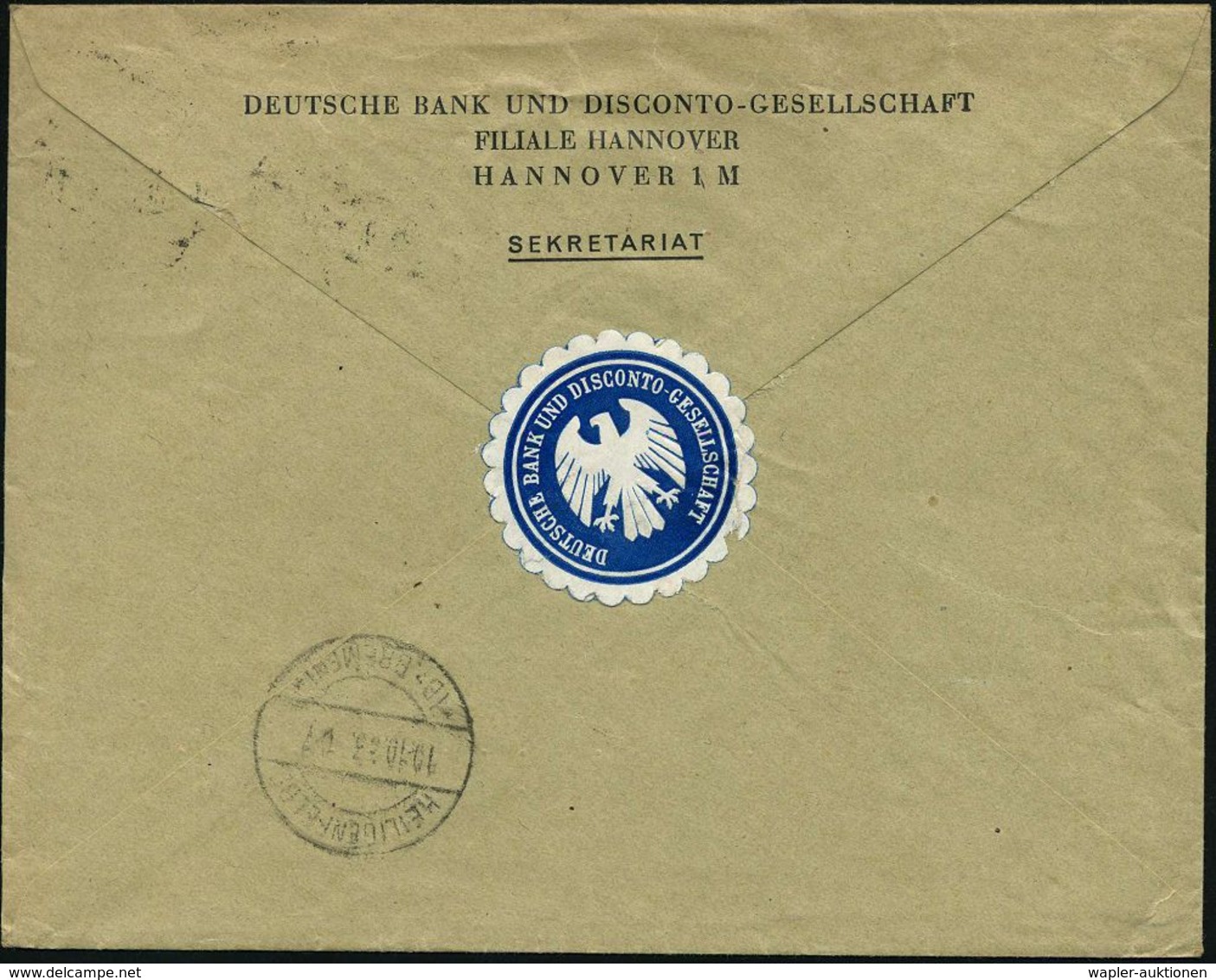 HANNOVER/ *1o 1933 (9.10.) 1K-Brücke 3x Auf Hindenbg. Dreifarben-Frankatur 5 Pf., 12 Pf. U. 25 Pf. Je Mit Firmenlochung  - Zonder Classificatie