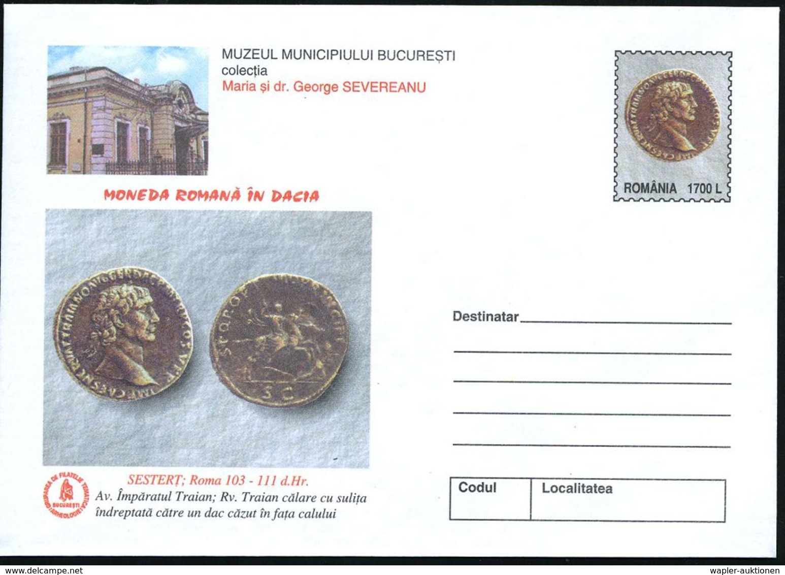RUMÄNIEN 2000 1700 L. U "Römische Münzen In Dakien", 5 Verschiedene = Sesterzen. (Herrscherbilder Etc.) Alle Ungebr., =  - Non Classés