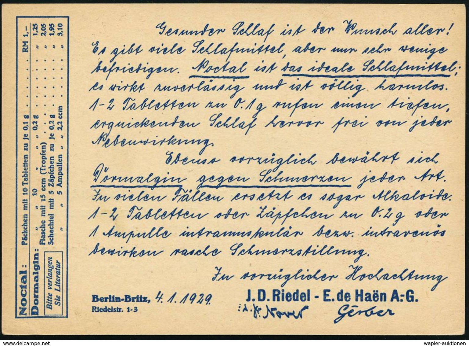 Berlin-Britz 1929 (Jan.) Amtl. Nothilfe-P 8 Pf.: "Ich Bringe Glück" (Kind Mit Gold-Kleeblättern) Rs. Reklame-Zudruck: J. - Chimie