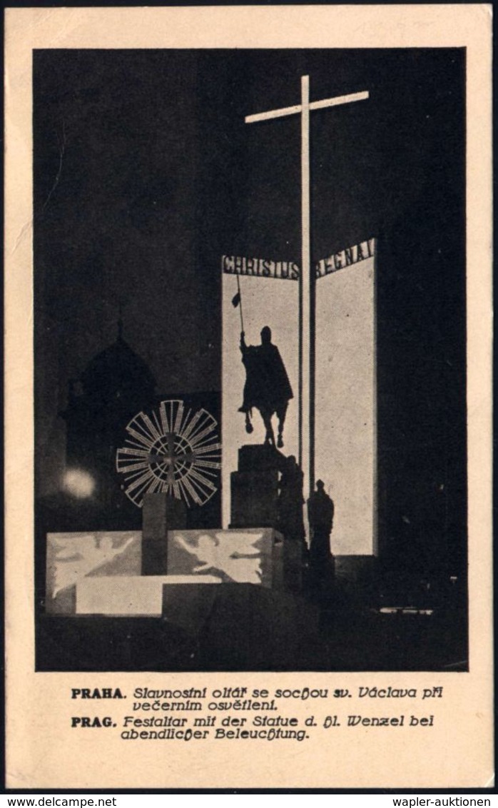 TSCHECHOSLOWAKEI 1935 (30.6.) Viol. SSt: PRAHA/b/I. CELOSTATNI SJEZD KATOLIKU CSR (1. CSR-Katholikentag) Klar Auf EF 50  - Cristianesimo