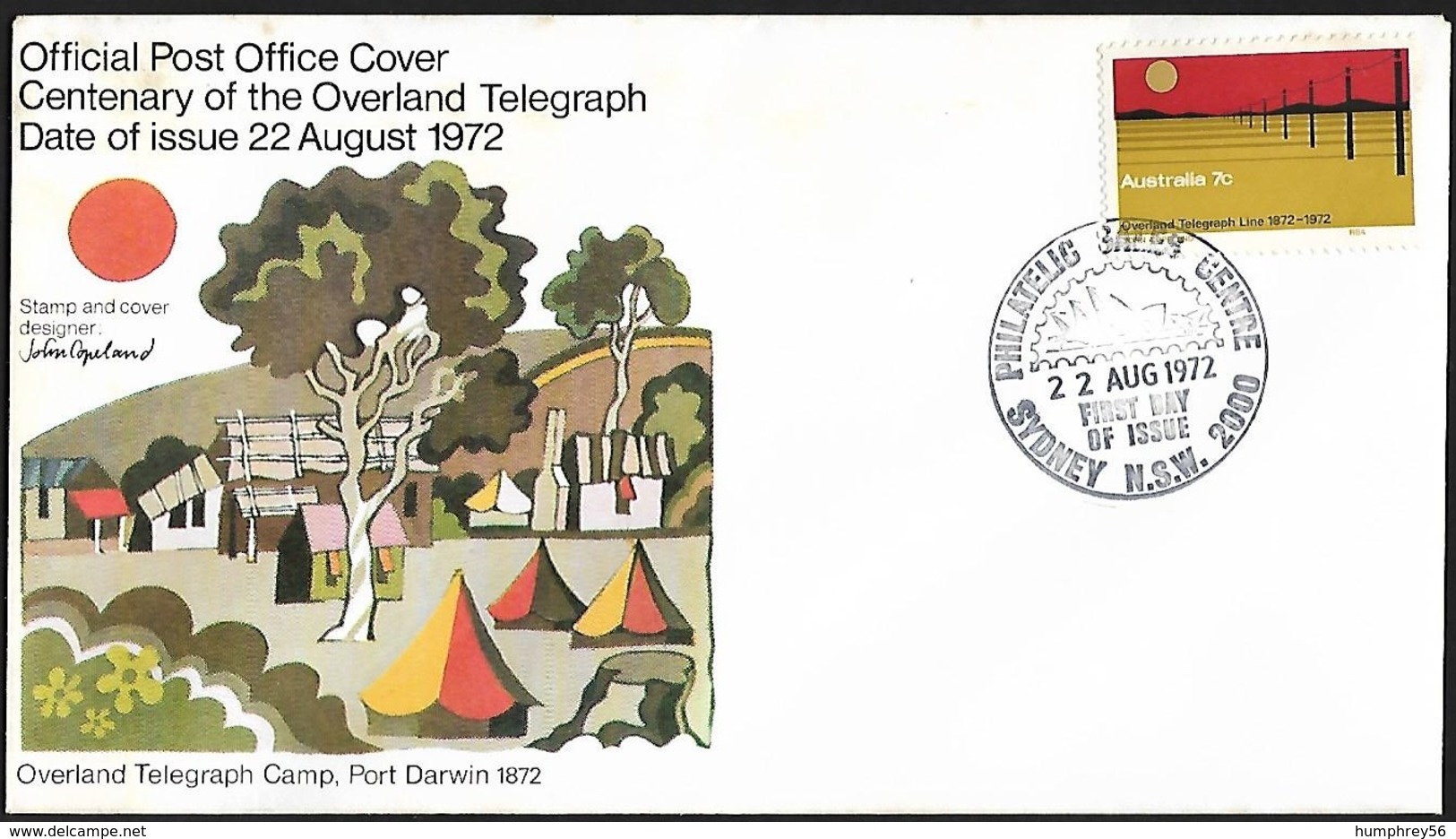1972 - AUSTRALIA - FDC Overland Telegraph + SG 517 [Telegraph Poles] + SYDNEY - Premiers Jours (FDC)