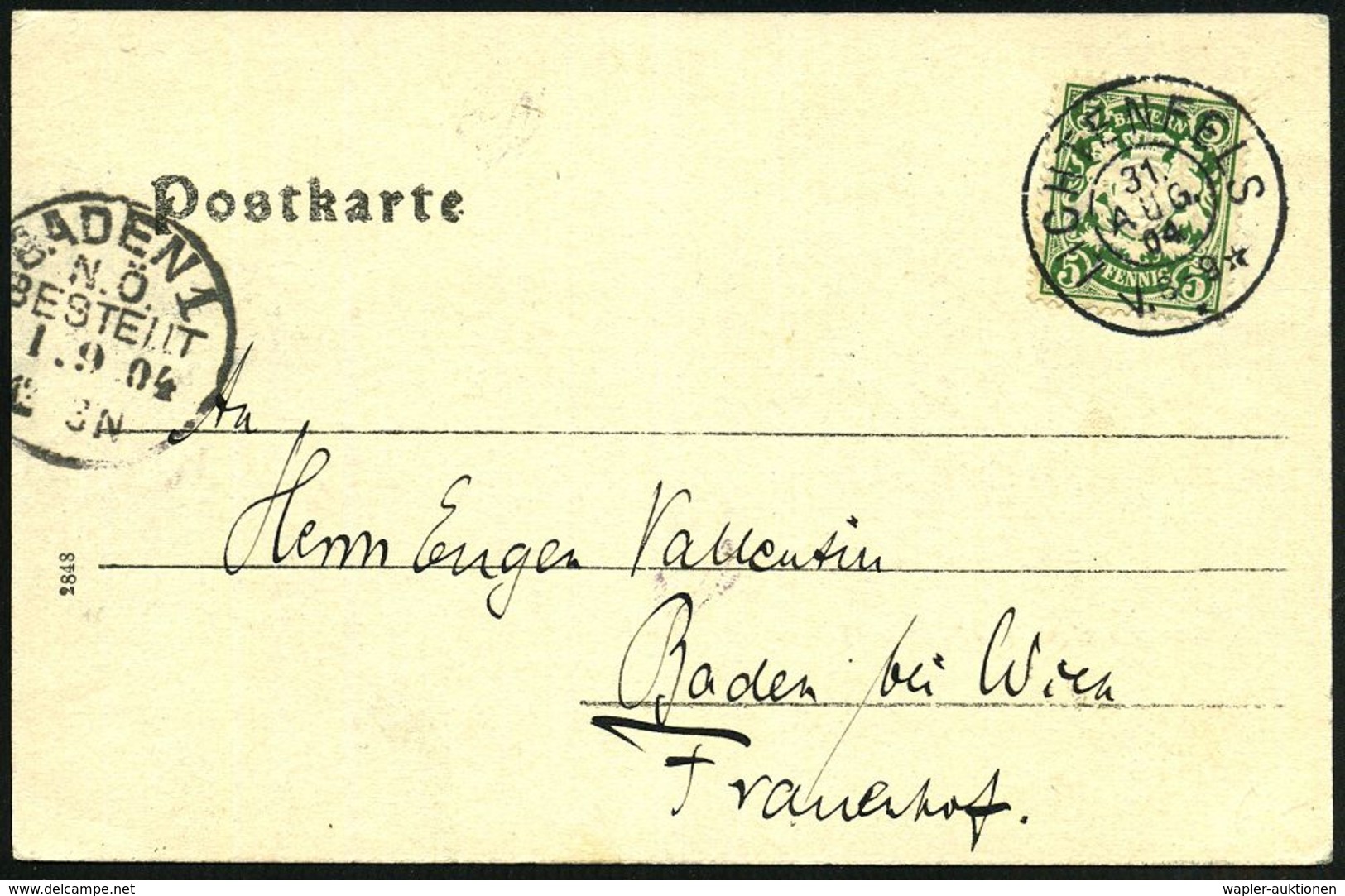 LICHTENFELS 1904 (31.8.) 2K Auf S/w.-Foto-Ak.: Schloss Banz (Seitenfront) = Benediktiner-Abtei, Gegr. 1070, Zeitwiese Tr - Klöster