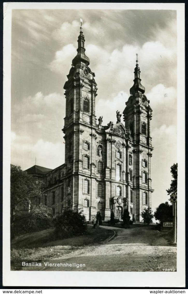 LICHTENFELS/ ***/ Vierzehnheiligen 1936 (17.9.) MWSt = Barock-Basilika "Vierzenheiligen" (des Klosters Banz), Motivgleic - Abbayes & Monastères