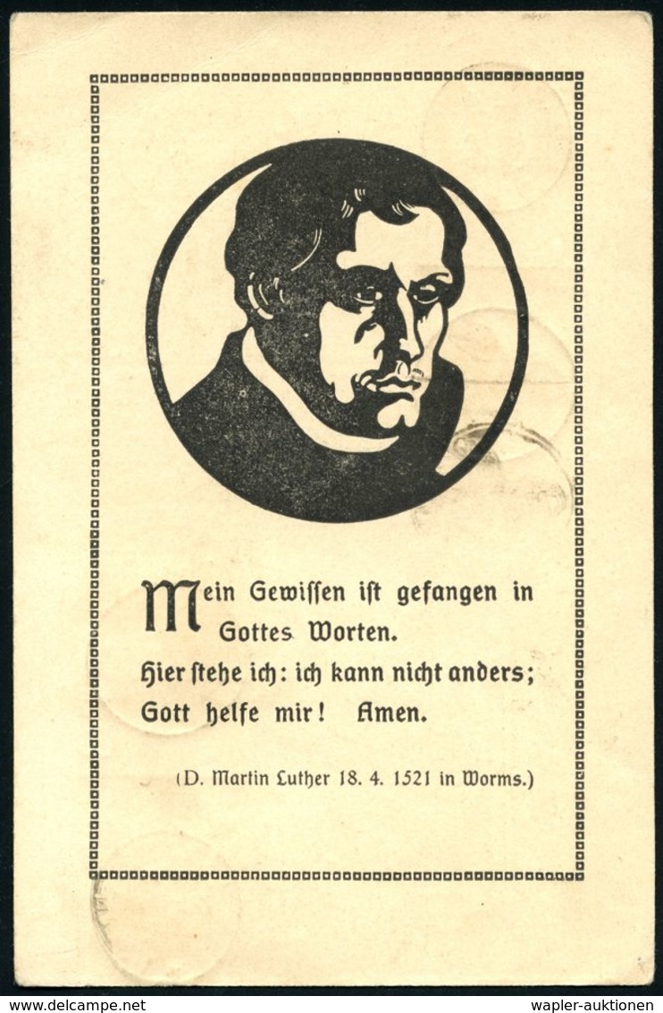 EISENACH/ *WARTBURGSTADT* 1921 (4.5.) MWSt = Luther Mit Bibel Auf Künstler-Sonderkt.: Luther-Gedächtnis-Feier Mit Luther - Christendom