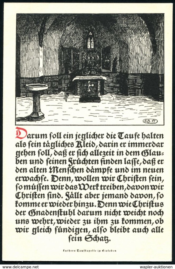 EISENACH/ *WARTBURG* 1922 (5.5.) MWSt Ohne Text: Luther Mit Bibel Auf PP 15 Pf. Germania: Luther-Gedächtnis-Feier (Wartb - Christendom