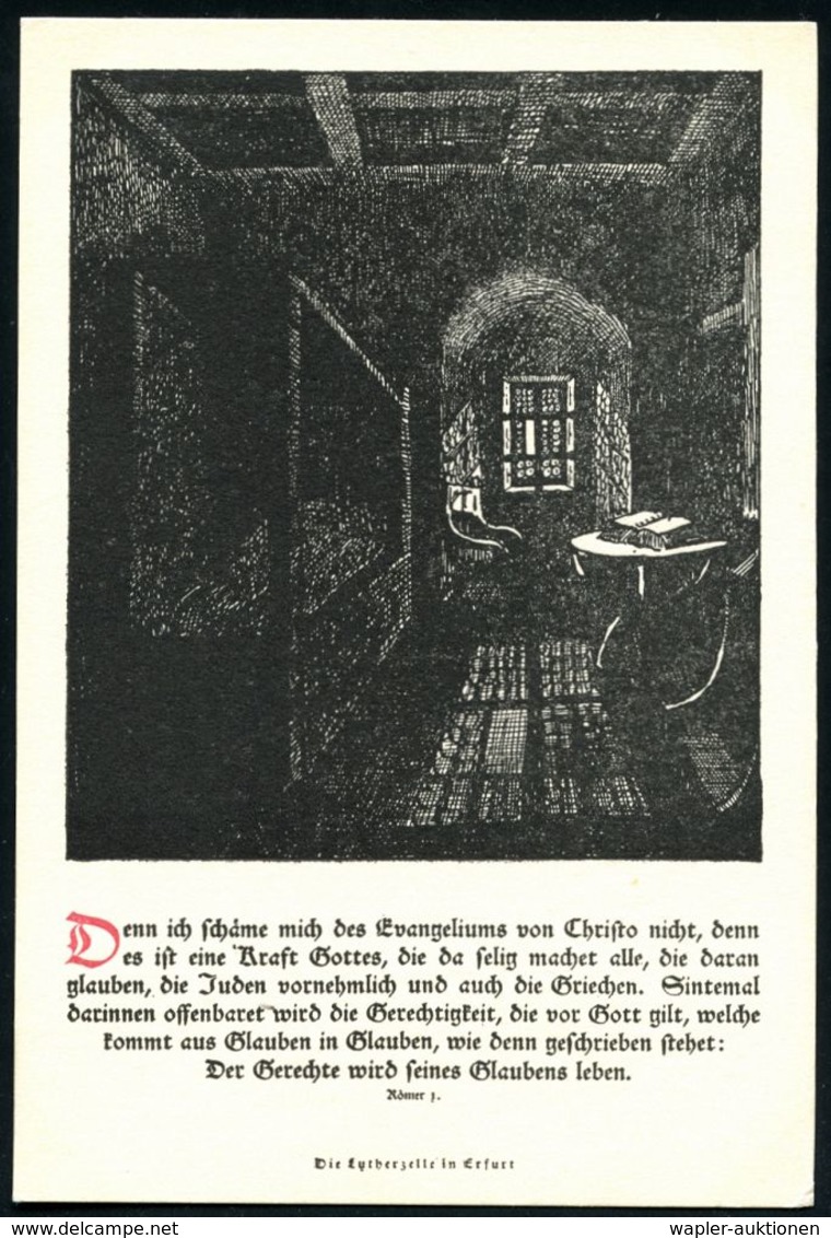 EISENACH/ *WARTBURG* 1922 (5.5.) MWSt Ohne Text: Luther Mit Bibel Auf PP 15 Pf. Germania: Luther-Gedächtnis-Feier (Wartb - Cristianismo