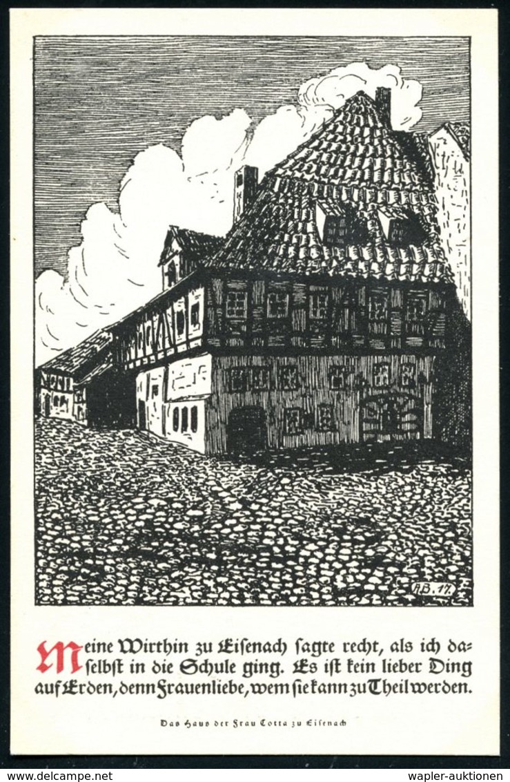 EISENACH/ *WARTBURG* 1922 (5.5.) MWSt ohne Text: Luther mit Bibel auf PP 15 Pf. Germania: Luther-Gedächtnis-Feier (Wartb