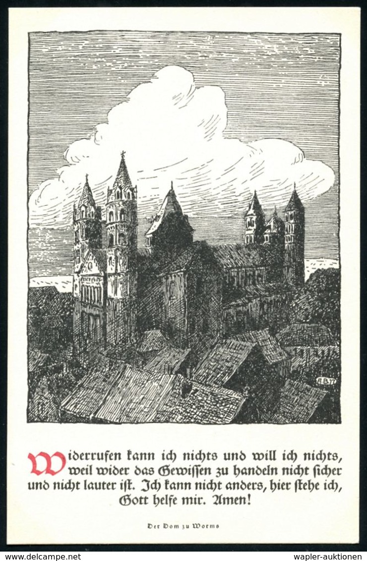 EISENACH/ *WARTBURG* 1922 (5.5.) MWSt ohne Text: Luther mit Bibel auf PP 15 Pf. Germania: Luther-Gedächtnis-Feier (Wartb