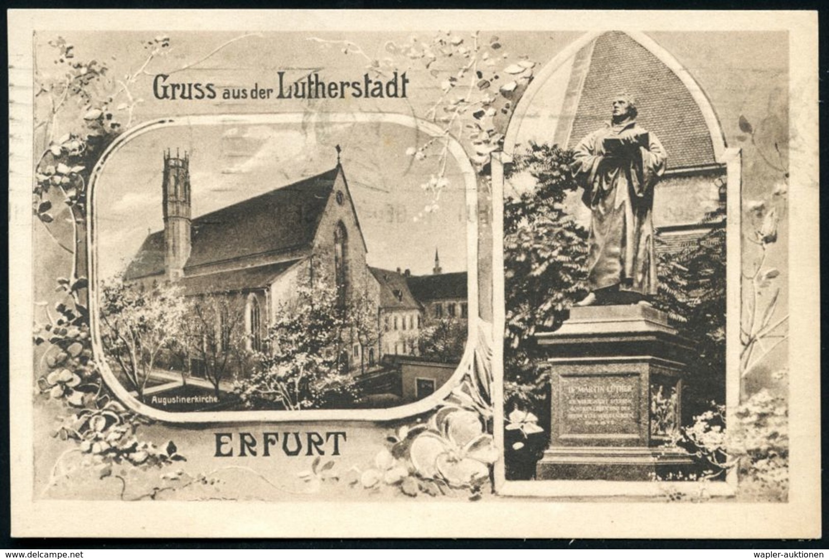 ERFURT/ * 1*/ LUTHER-GEDÄCHTNISFEIER 1921 (7.4.) BdMWSt = Luther-Kopf , Klar Gest. Jubil.-Sonder-Kt.: "400jähr. Lutherfe - Cristianesimo