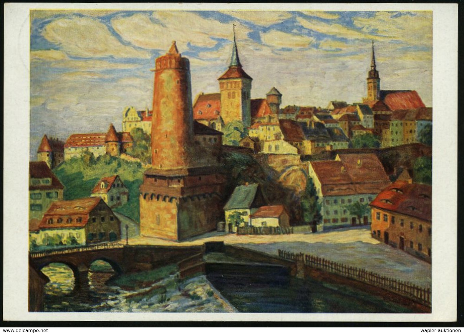 BAUTZEN/  JAHRTAUSENDFEIER 1933 (10.6.) Seltener SSt 2x Klar Auf Color-Jubil.-KünstlerAk.: Bautzen (Gemälde Von Rolf Fri - Altri & Non Classificati