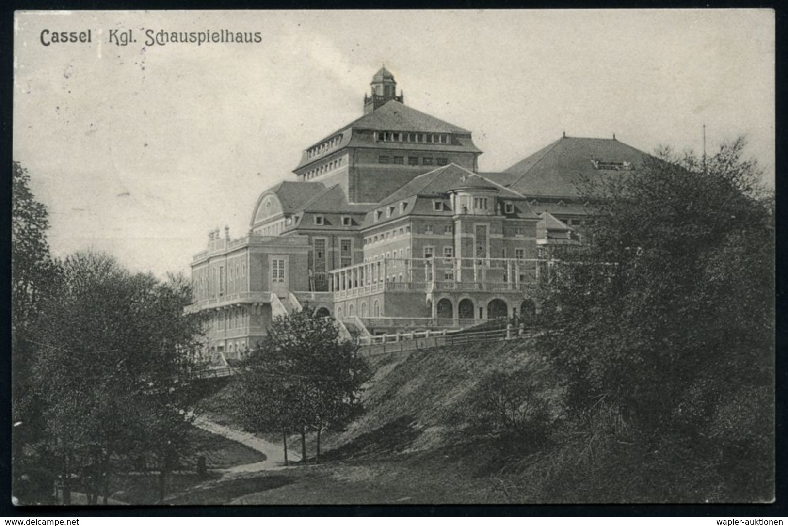 Kassel 1913 (30.9.) SSt.: CASSEL/TAUSENDJAHR/913 FEIER 1913/DER RESIDENZ/** Klar Auf S/w.-Bedarfs-Ak.: Schauspielhaus (B - Altri & Non Classificati