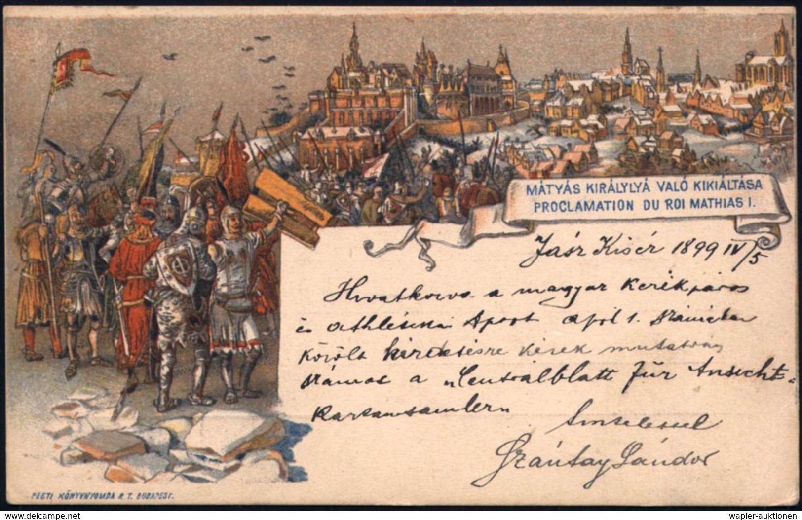 UNGARN 1899 (6.4.) 2 F. Sonder-BiP "1000 Jahre Ungarn", Braun: PROCLAMATION DU ROI MATHIAS I. = Ritter (vor Verschneiter - Andere & Zonder Classificatie