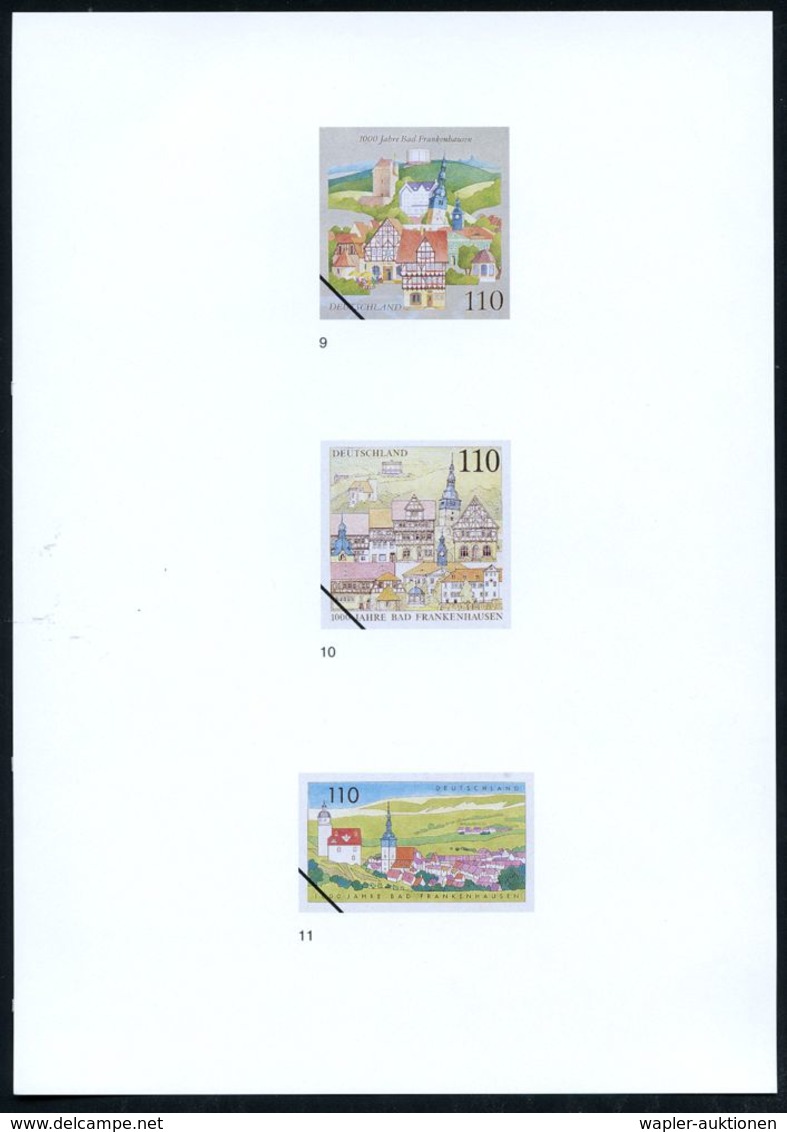 Bad Frankenhausen 1998 (Jan.) 110 Pf. "1000 Jahre Bad Frankenhausen", 11 Verschied. Color-Alternativ-Entwürfe Der Bundes - Altri & Non Classificati