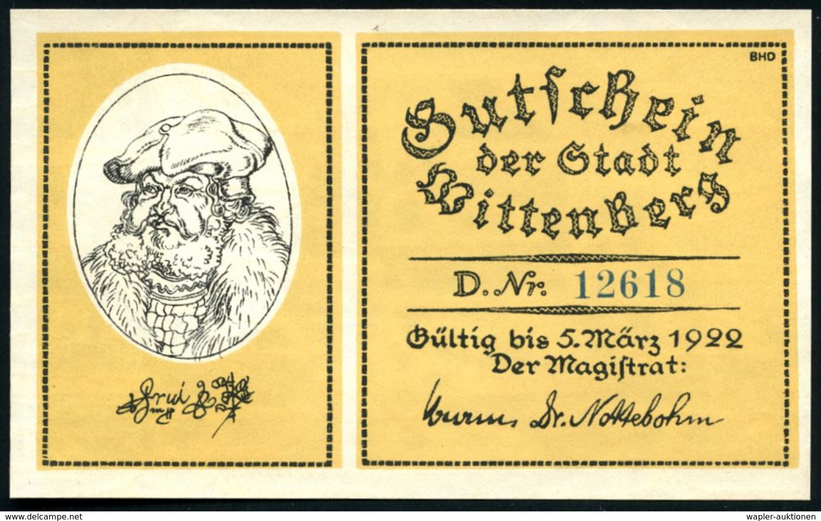 Wittenberg 1922 Infla-Notgeld-Scheine 25 Pf. (2 Versch.), 50 Pf. (2 Versch), 1 Mk, 2 Mk.,5 Mk. U. 10 Mk. , Dabei Gustav- - Autres & Non Classés