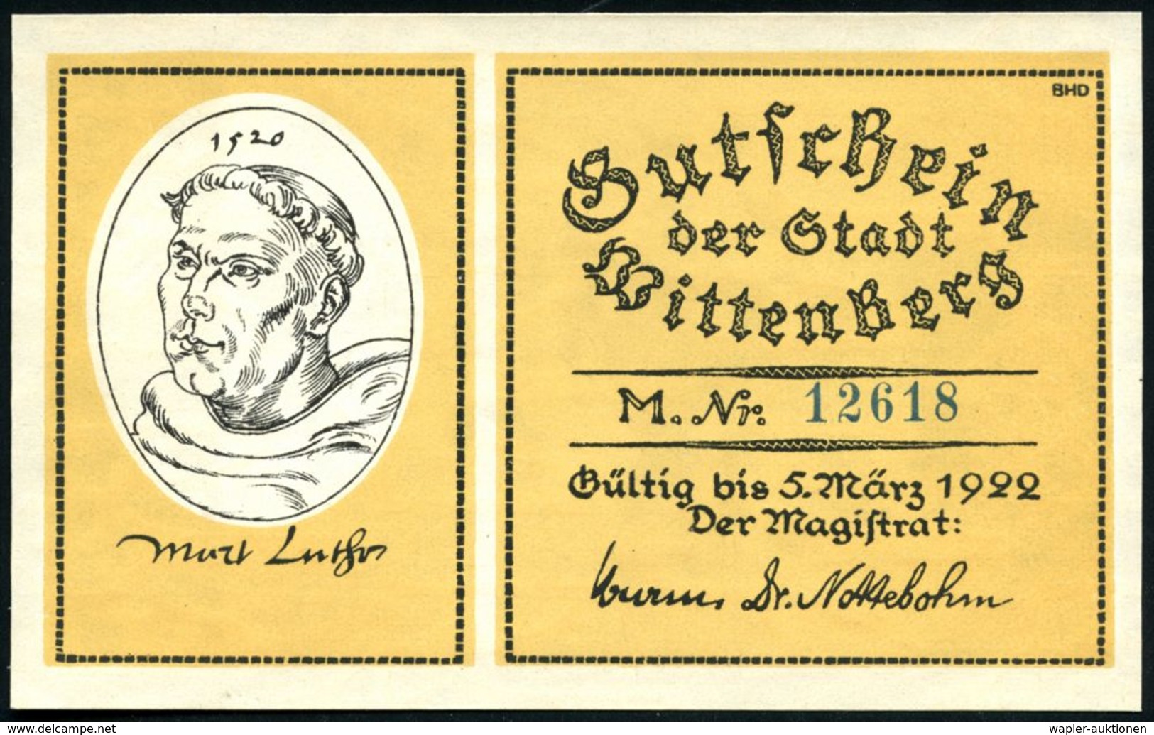 Wittenberg 1922 Infla-Notgeld-Scheine 25 Pf. (2 Versch.), 50 Pf. (2 Versch), 1 Mk, 2 Mk.,5 Mk. U. 10 Mk. , Dabei Gustav- - Autres & Non Classés