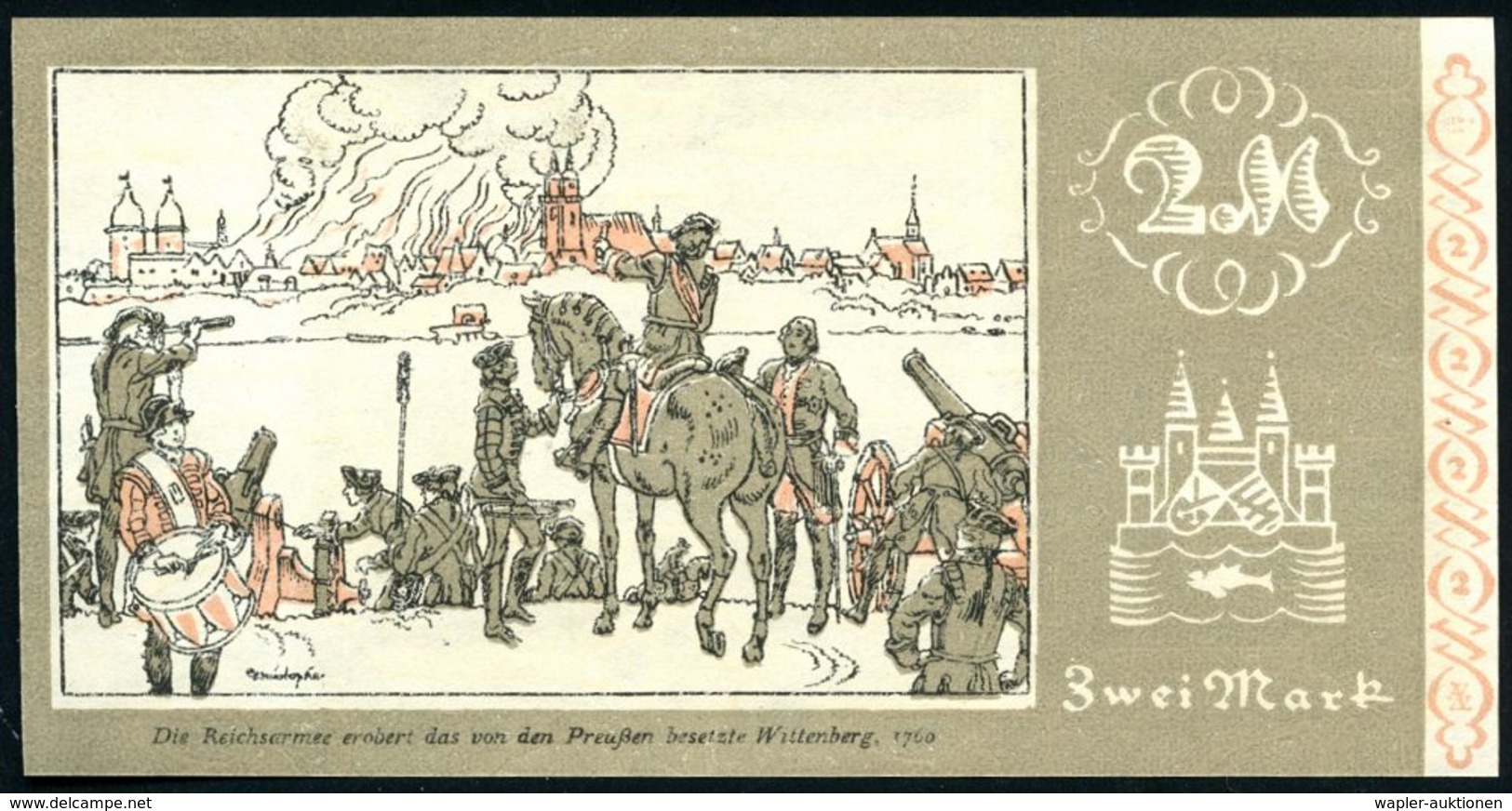 Wittenberg 1922 Infla-Notgeld-Scheine 25 Pf. (2 versch.), 50 Pf. (2 versch), 1 Mk, 2 Mk.,5 Mk. u. 10 Mk. , dabei Gustav-