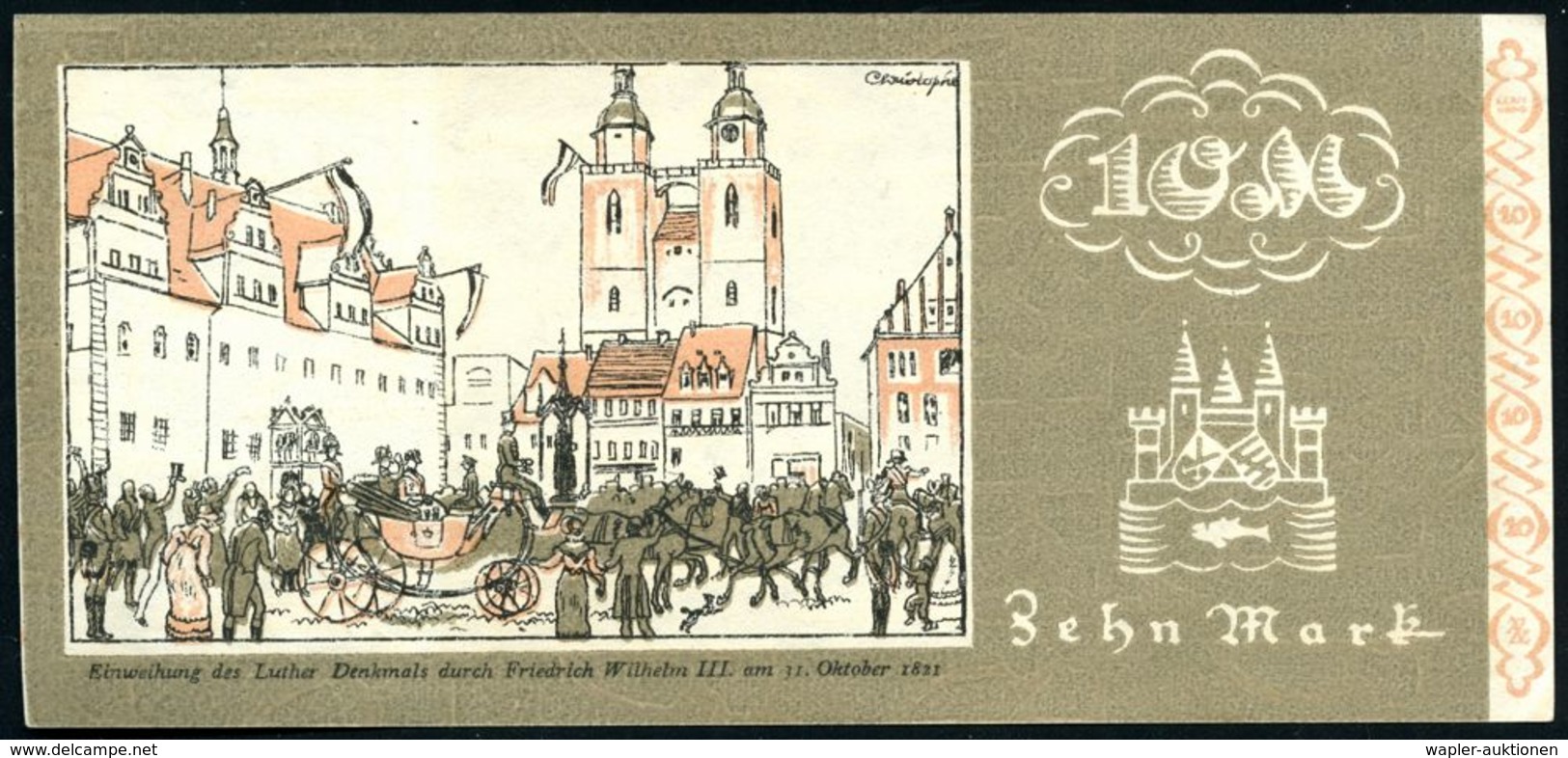 Wittenberg 1922 8 Verschied. Infla-Notgeldscheine 25 Pf. Bis 2.- Mk "Deutsche Geschichte" = Kompl.Serie ,dabei Motive Pe - Sonstige & Ohne Zuordnung