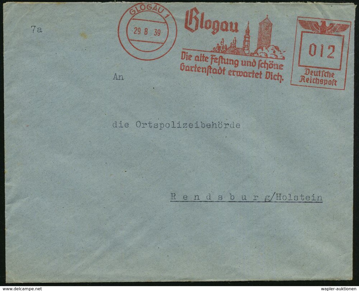 GLOGAU/ Die Alte Festung U.schöne/ Gartenstadt Erwartet Dich. 1942 (26.1.) Dekorativer AFS (Stadtürme) Rs. 3K-Dienst-HdN - Other & Unclassified