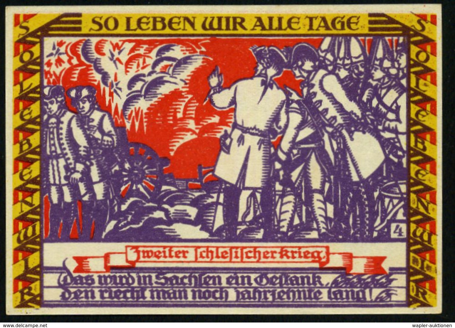 Dessau 1921 50 Pf. Infla-Notgeldscheine, Serie Von 6 Verschied. Motiven Des Friederizianischen Soldatenlebens (vs. Der " - Other & Unclassified