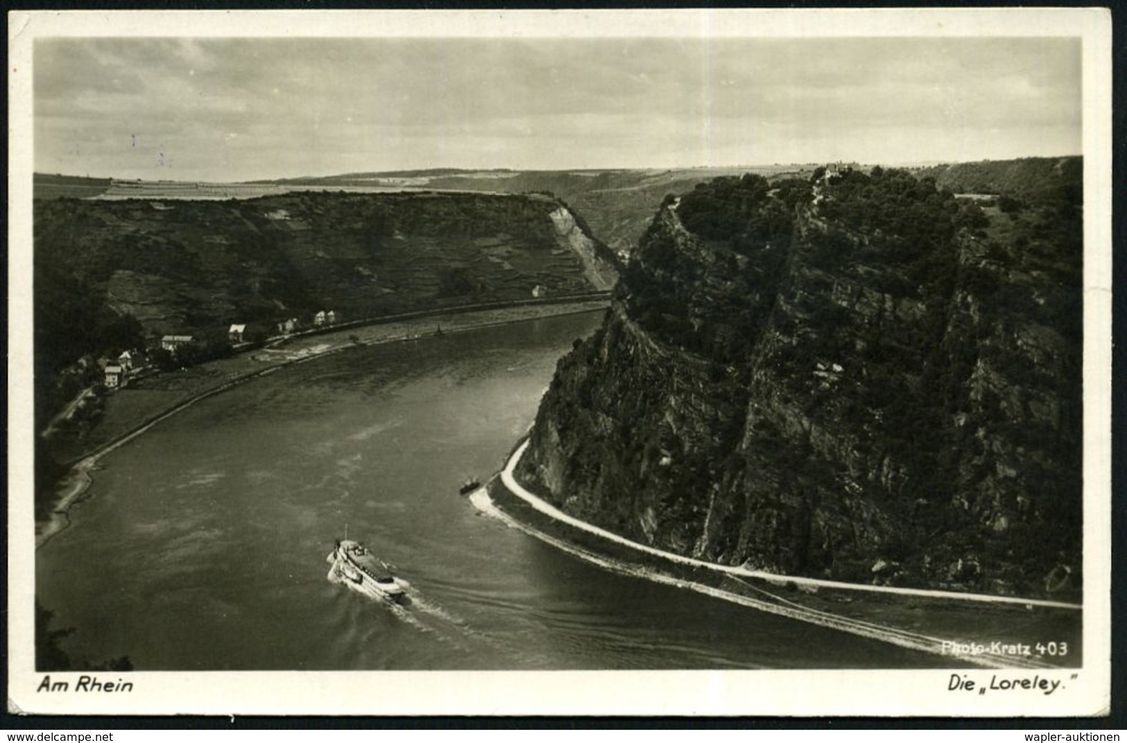 ASSMANNSHAUSEN/ *(RHEIN)* 1932 (17.9.) 1K-Brücke + Roter Ra.3: Gruss Vom Rhein/an Bord Des Dampfers/ "BISMARCK" , Klar G - Altri & Non Classificati