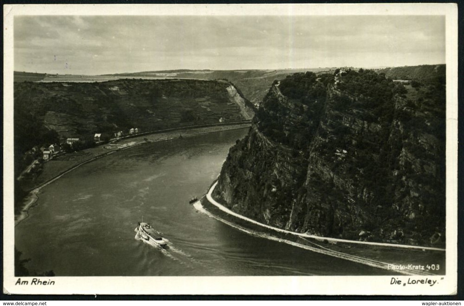 ASSMANNSHAUSEN/ *(RHEIN)* 1932 (17.9.) 1K-Brücke + Roter Ra.3: Gruss Vom Rhein/an Bord Des Dampfers/ "BISMARCK" , Klar G - Andere & Zonder Classificatie