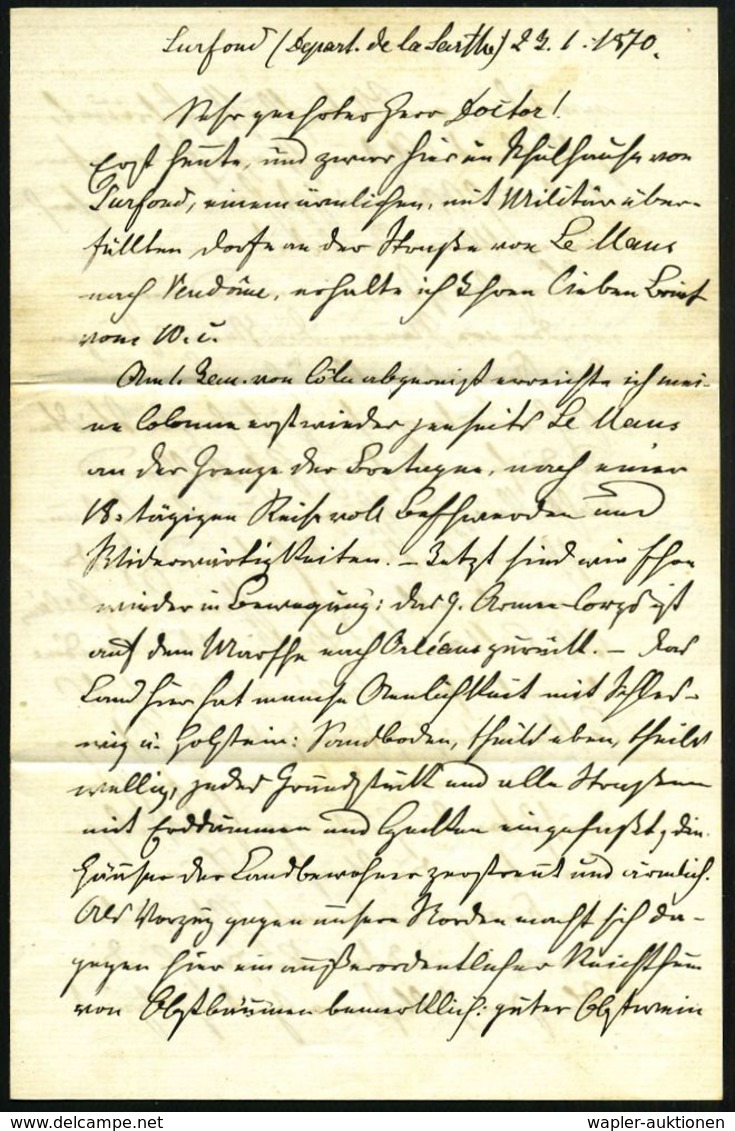 PREUSSEN 1871 (25.1.) 1K: K. PR. FELD POST-EXP. D. RESERVE/9./ARMEE-CPS + Schw. 1K-HdN: 3t ARTILLERE MUNIT. COLONNE/ SCH - Altri & Non Classificati