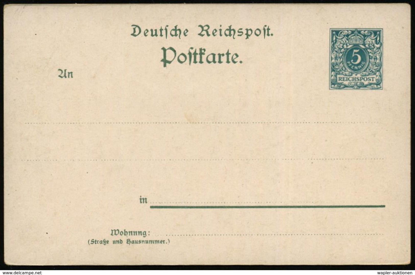 DEUTSCHES REICH 1898 PP 5 Pf. Krone/Ziffer, Grün: 1870 - 1871..Generalfeldmarschall Kronzprinz Albert V.Sachsen (in Masc - Sonstige & Ohne Zuordnung