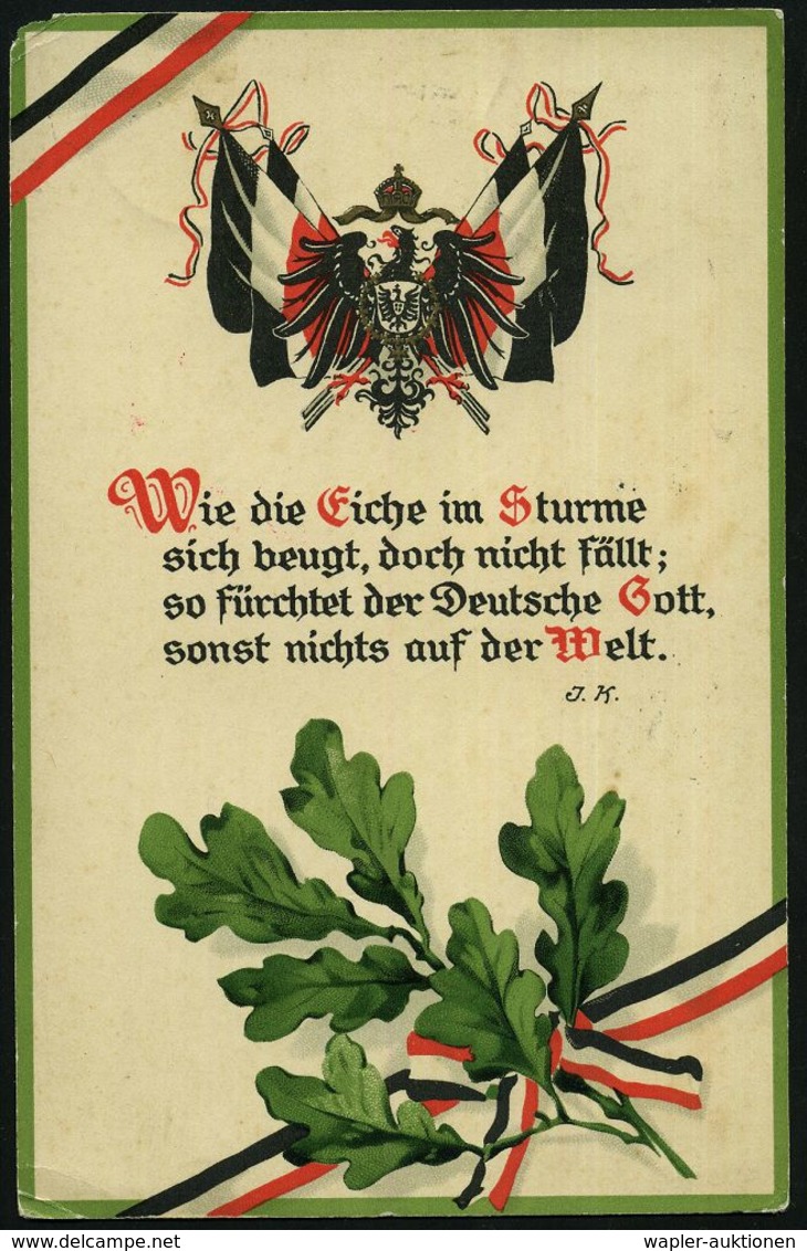 KÖNIGSBERG/ *(PR.) 5 1916 (1.1.) 1K-Brücke Auf EF 10 Pf. Germania + Seltener, Roter Zensur-2K: Auslandsstelle Cöln-Deutz - Prima Guerra Mondiale