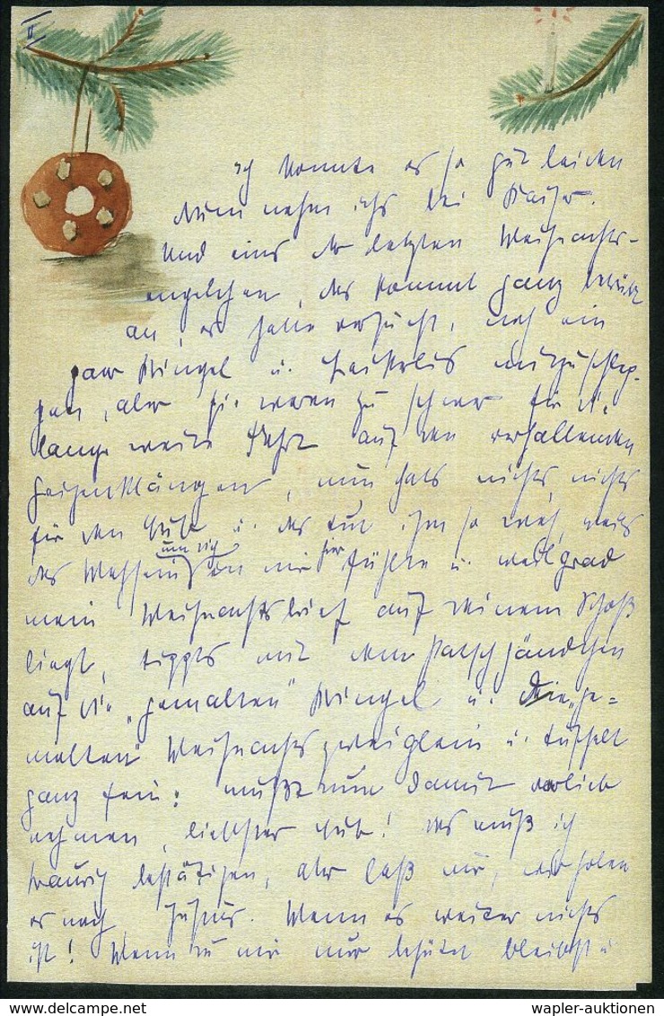 MAGDEBURG/ *1o 1918 (12.12.) MaStrichSt. Auf Spätem Feldpost-Vordr.-Bf. + Inhalt: 2 Handgemalte Weihnachts-Briefumschläg - WW1