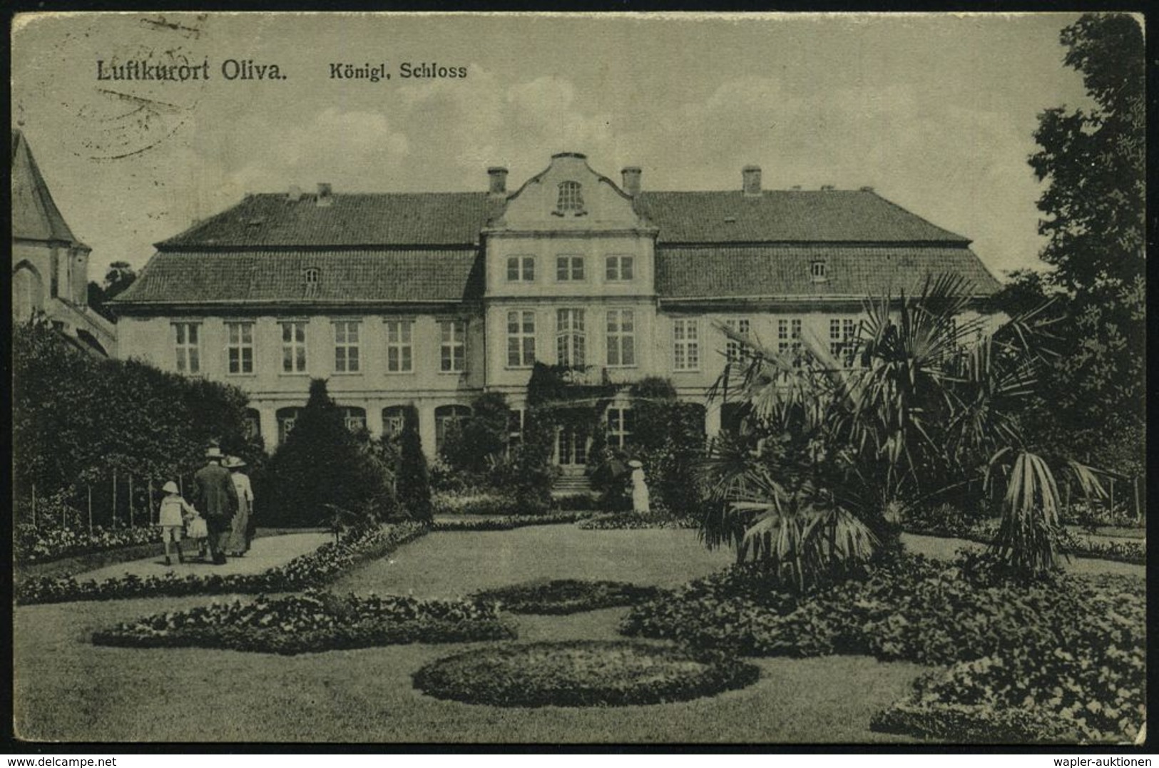 OLIVA/ (WESTPR)/ B 1918 (22.3.) 1K-Brücke (Handbuch + 10.- EUR) Klar Gest. S/w.-Feldpost-Foto-Ak.: Kgl. Schloß An 12. (I - Guerre Mondiale (Première)