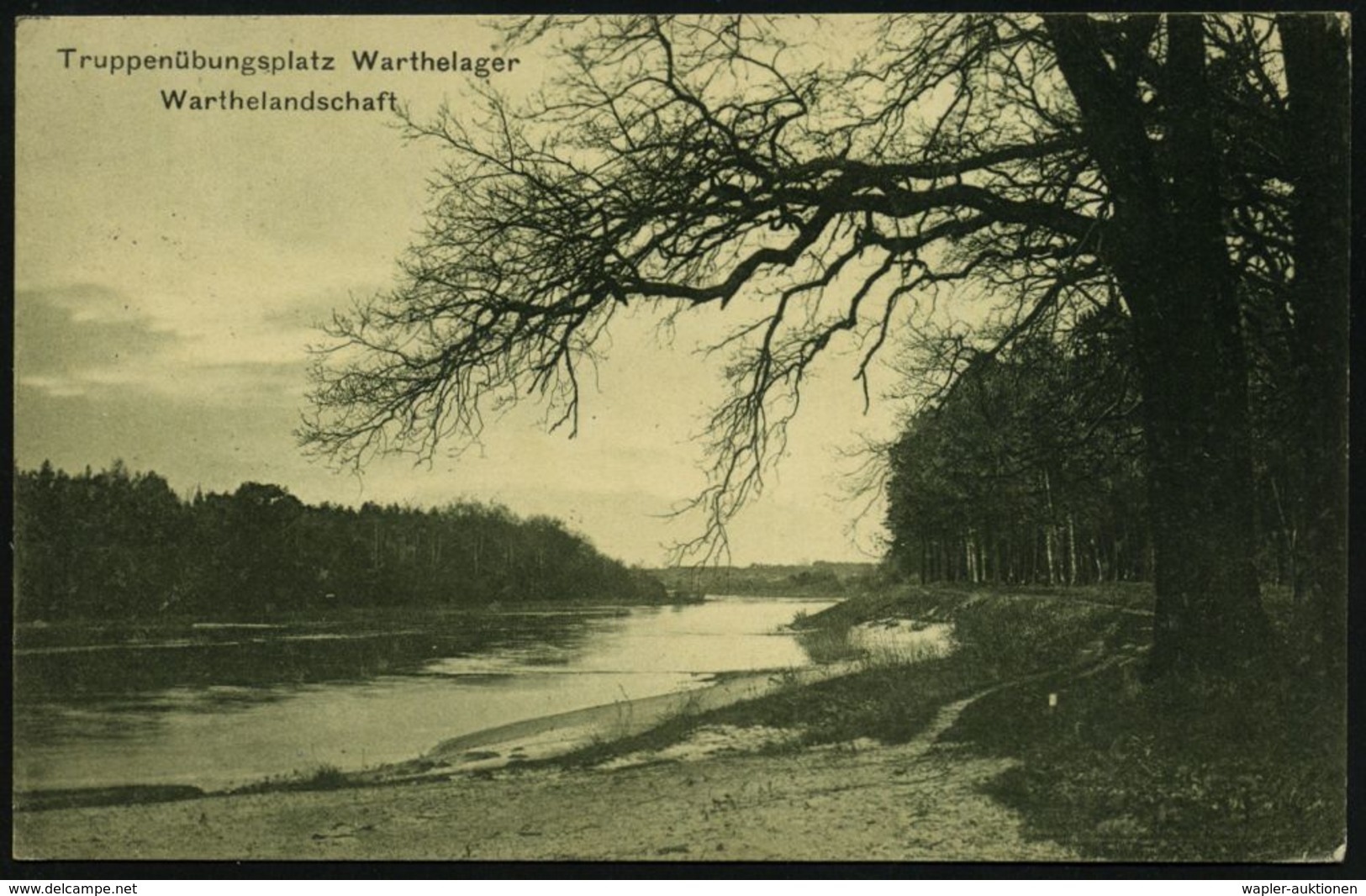 WARTHELAGER/ TRUPPEN-/ ÜBUNGSPLATZ 1915 (7.4.) 1K-Brücke + Hs. Abs. Auf S/w.-Feldpost-Foto-Ak.: Truppenübungsplatz Warth - WO1