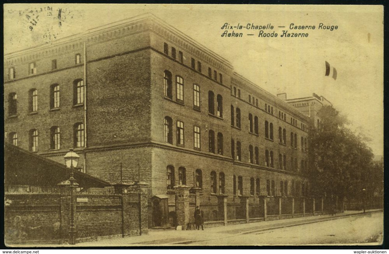 Aachen 1924 (16.8.) Monochrome Foto-Ak.: Aix-la-Chapelle - Caserne Rouge.. (zweisprachig) Rote Kaserne (rs. Frankatur Ab - Andere & Zonder Classificatie