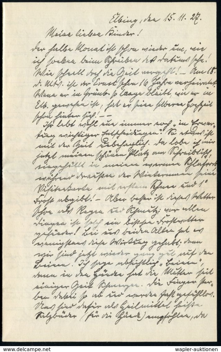 ELBING/ *1g 1927 (15.2.) MaWellenSt , EF 15 Pf. Kant = Inl.-Tarif Auf Ausl.-Diplomaten-Bf. An Deutsche Boschaft, Belgrad - Autres & Non Classés