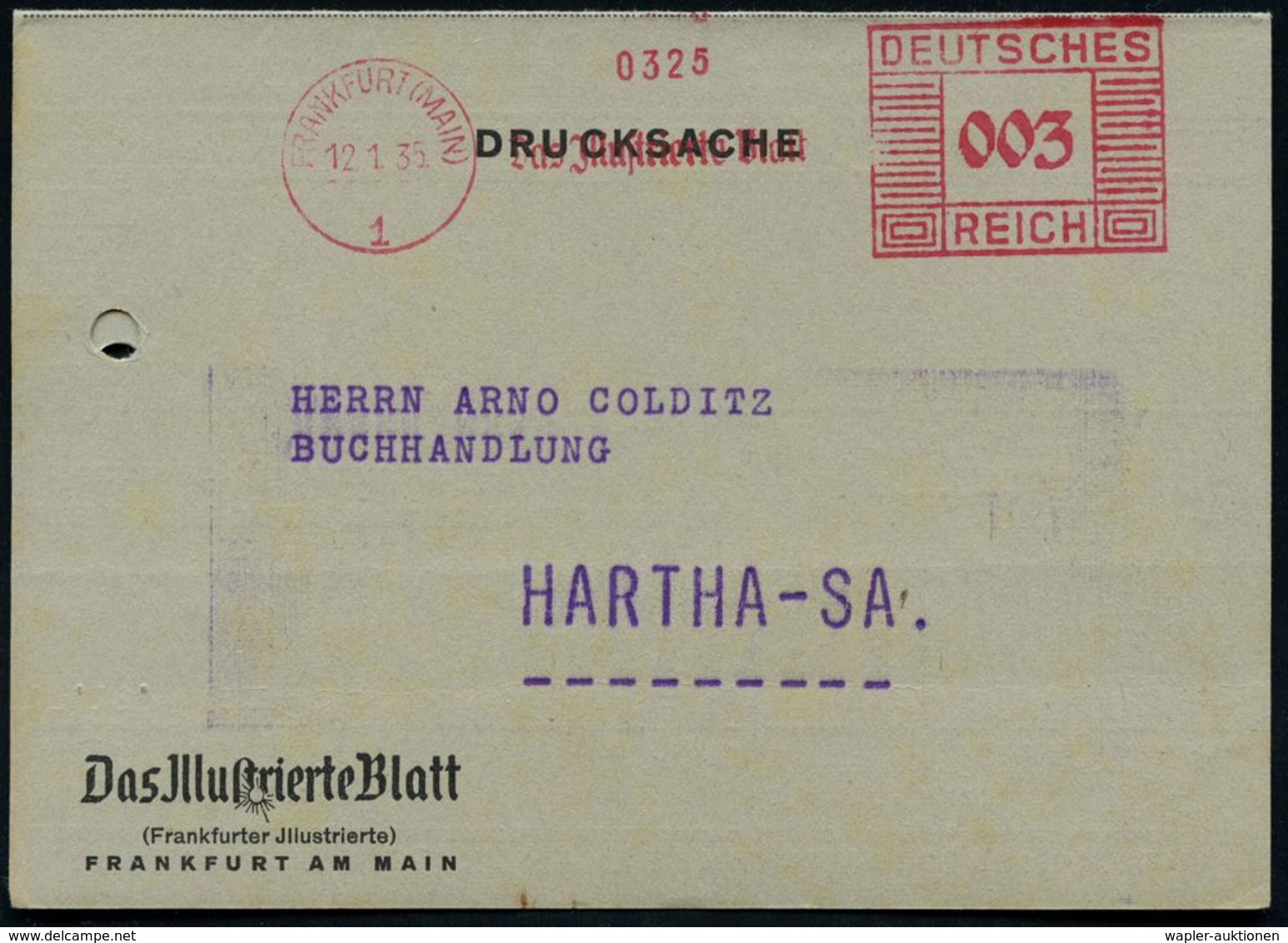 FRANKFURT (MAIN)/ 1/ Das Jllustrierte Blatt 1935 (12.1.) AFS = Frankfurter Zeitung , N A C H  Dem Neuen NS-Presse-Gesetz - Sonstige & Ohne Zuordnung